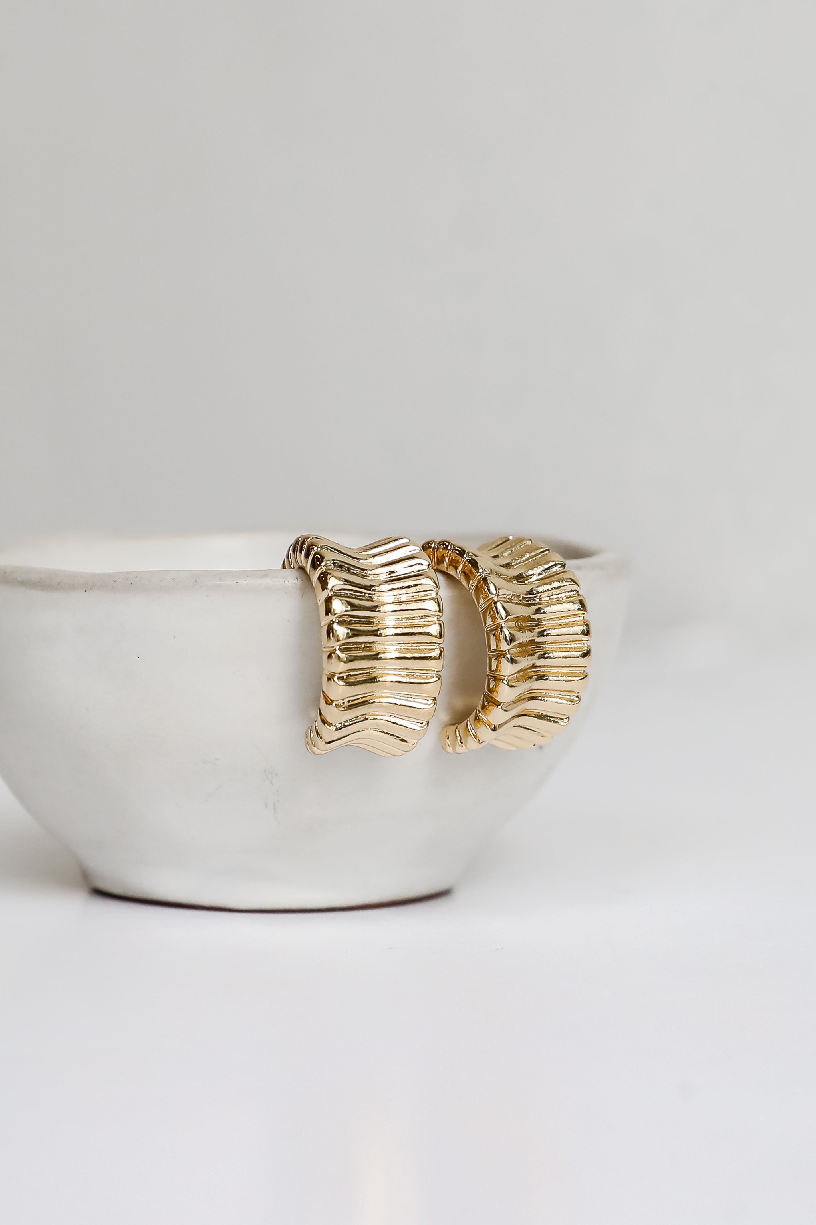 Samantha Textured Hoop Earrings