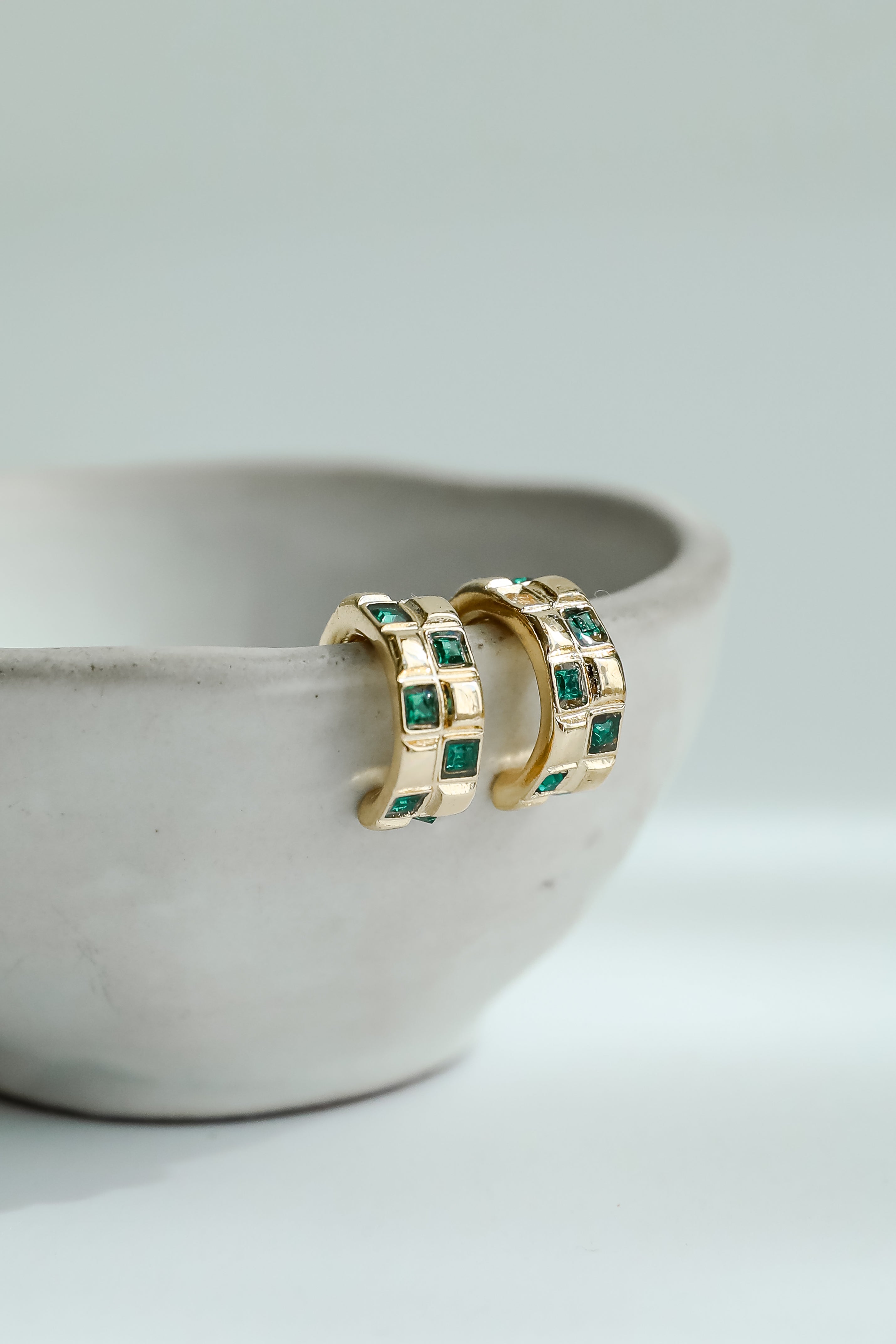 Kaylee Checkered Mini Hoop Earrings