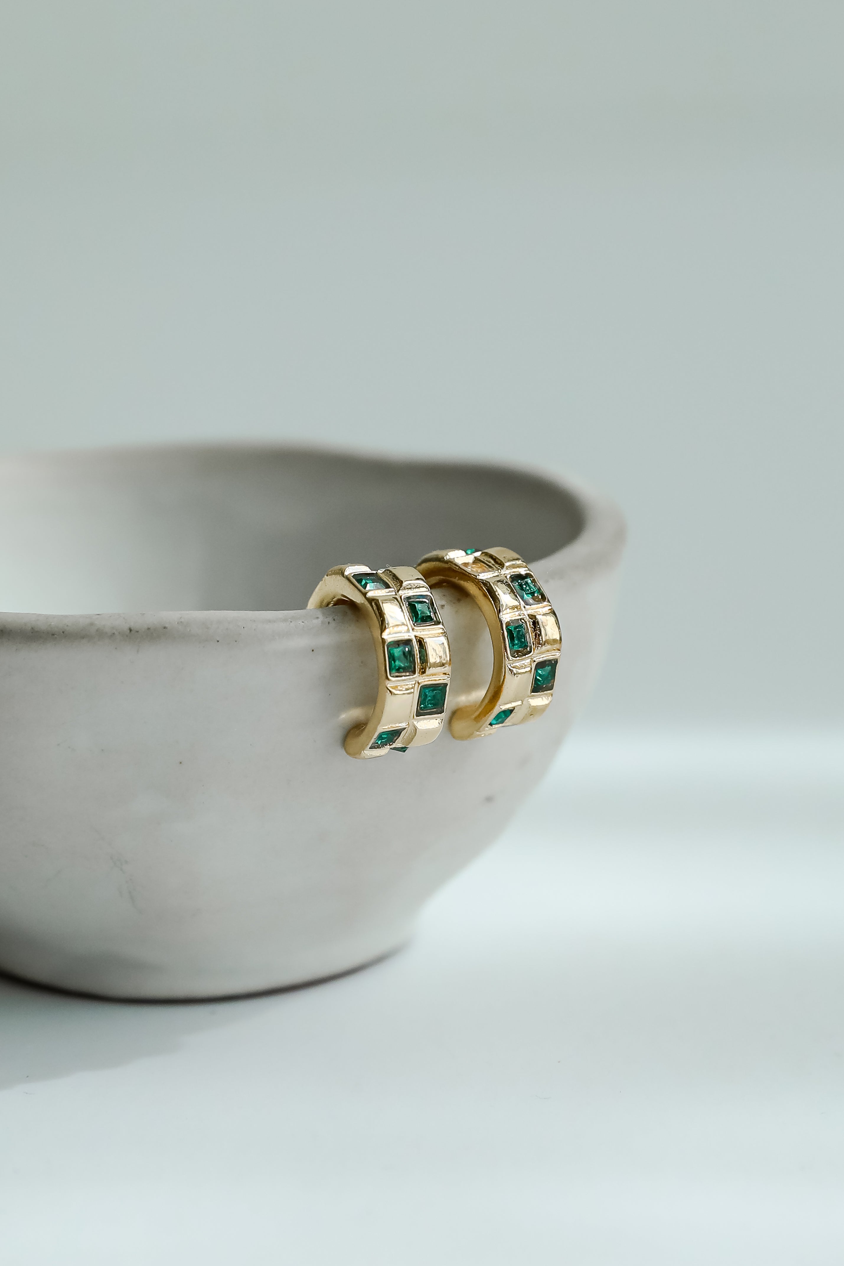 Kaylee Checkered Mini Hoop Earrings