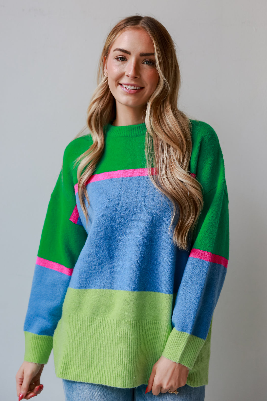 FINAL SALE - Confident Poise Color Block Oversized Sweater