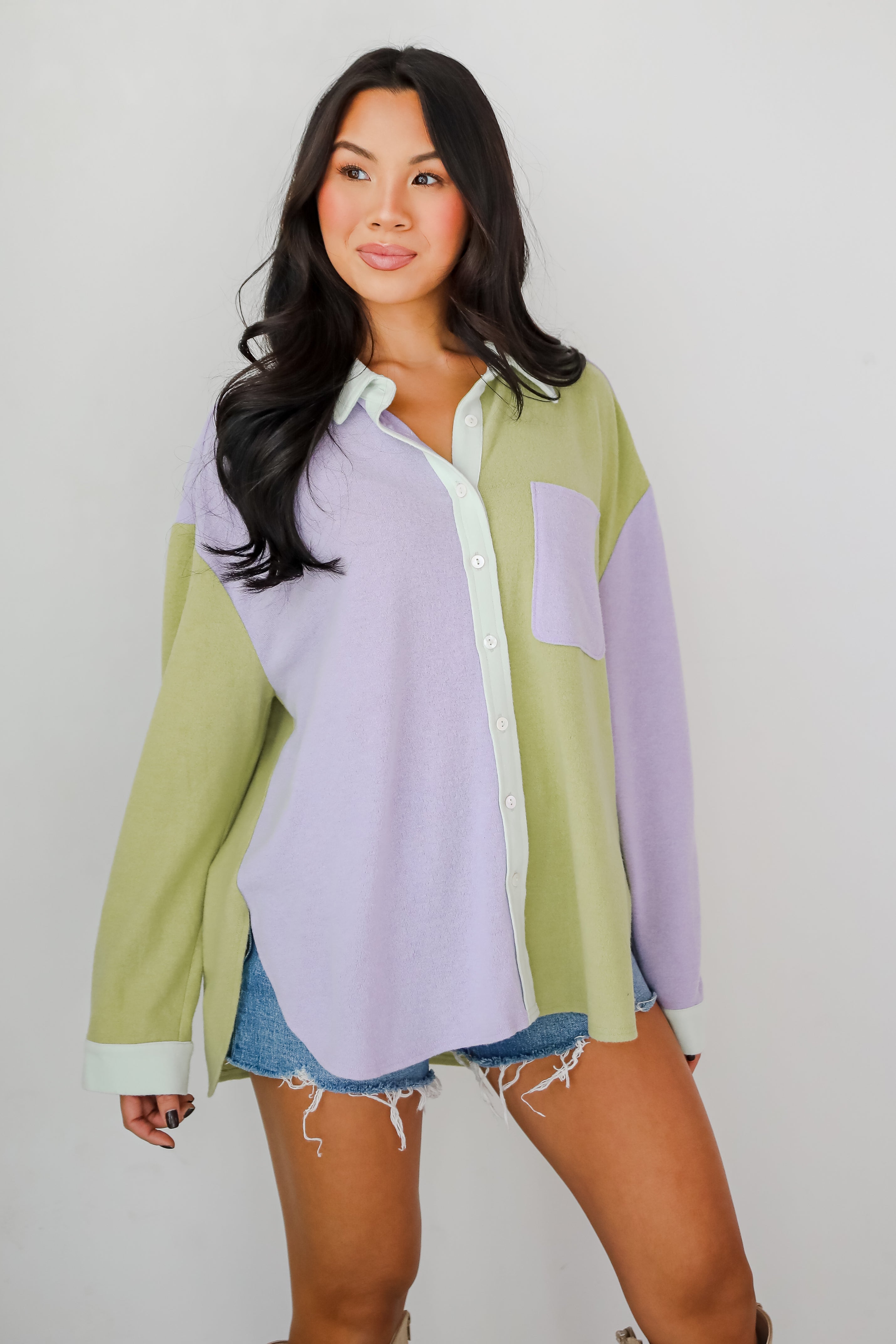 FINAL SALE - Convincing Charm Soft Knit Color Block Top