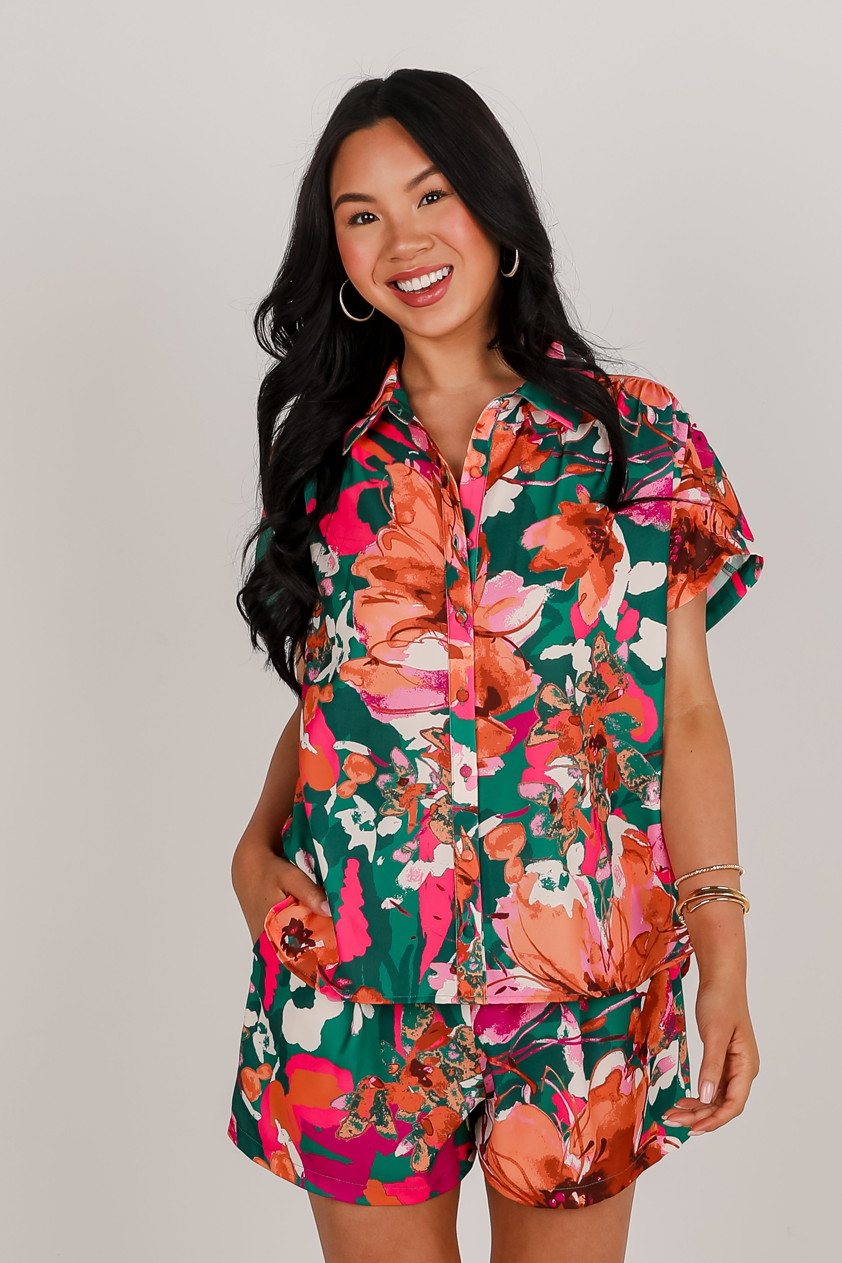 Wild At Heart Green Floral Blouse