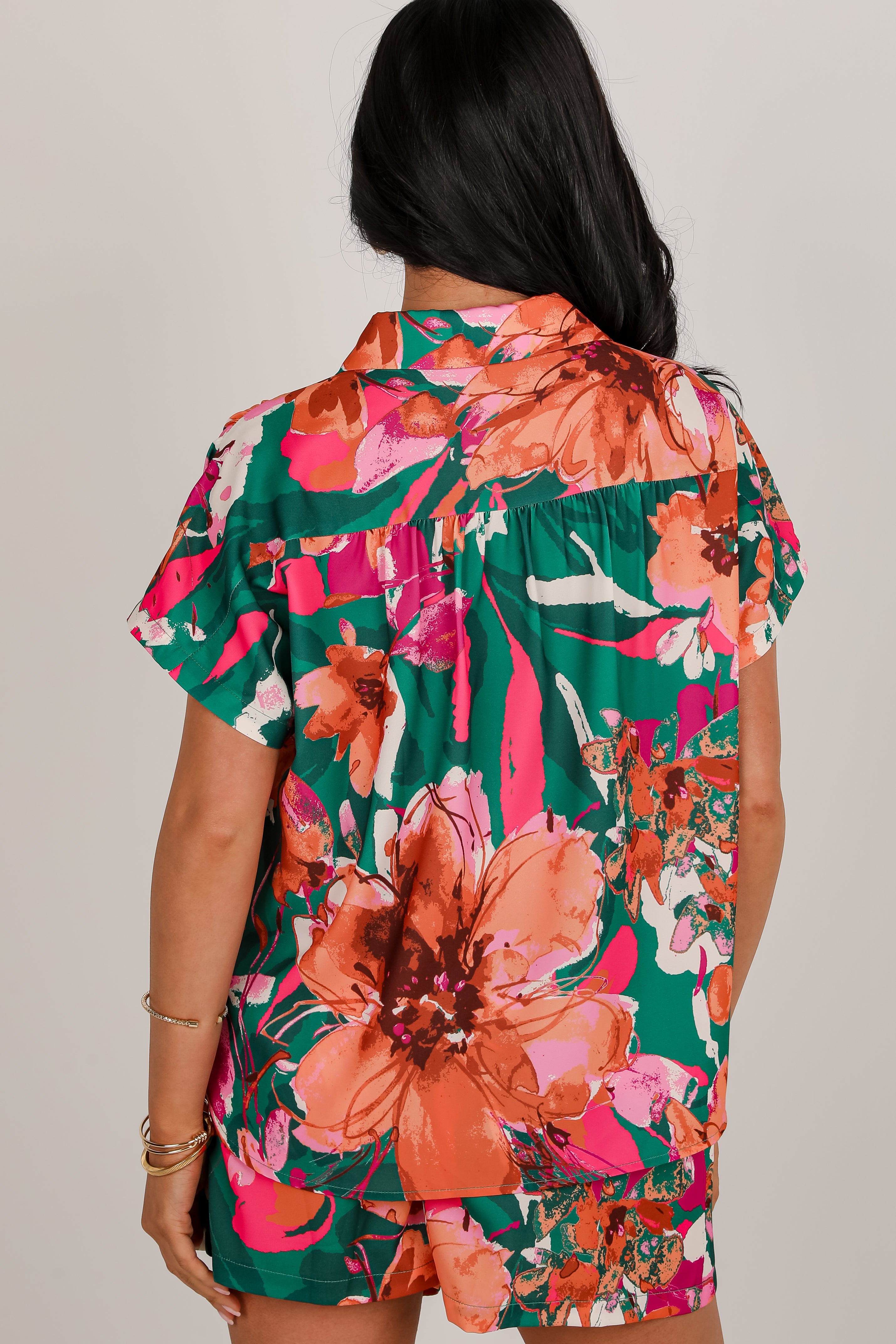 Wild At Heart Green Floral Blouse