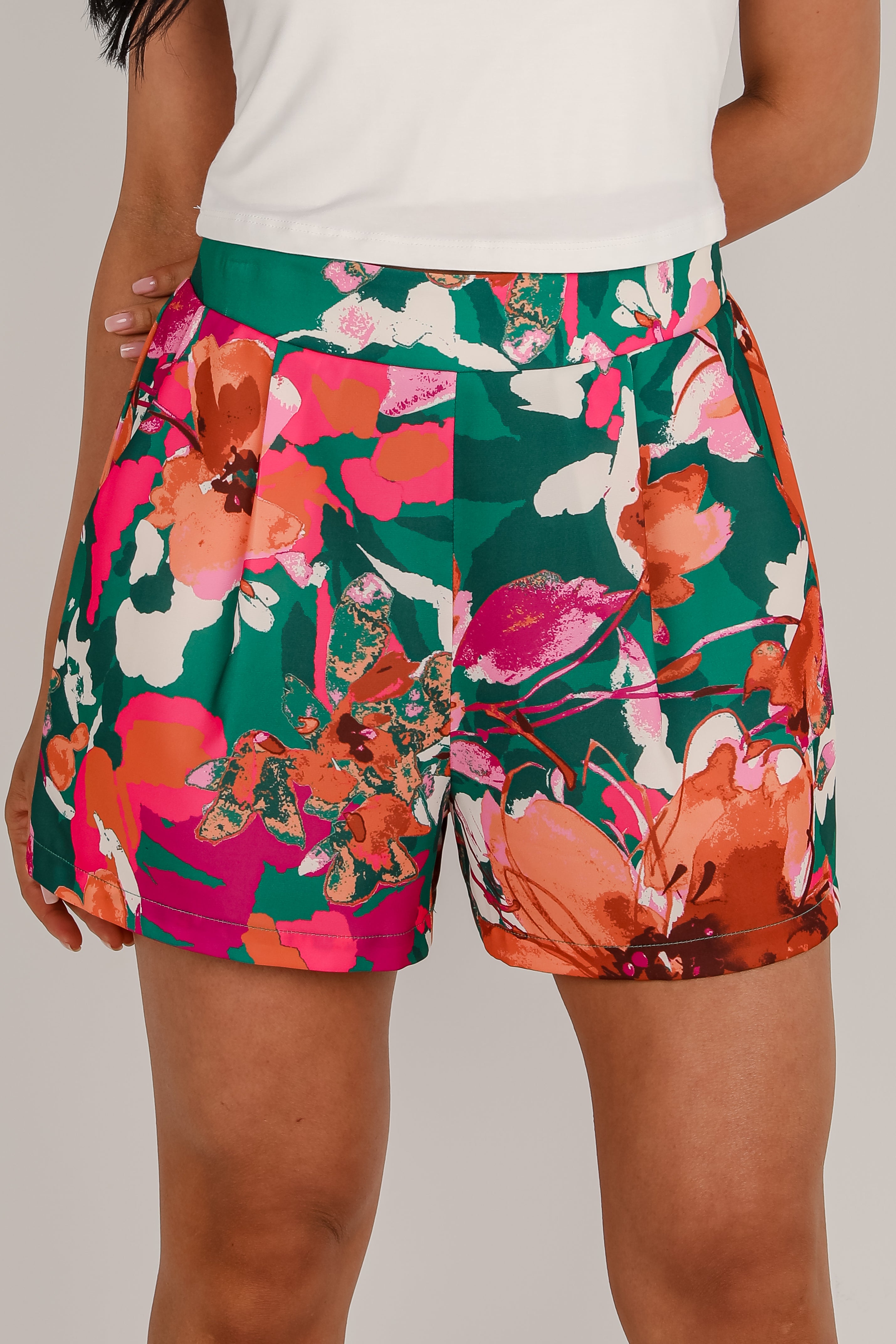 Wild At Heart Green Floral Shorts