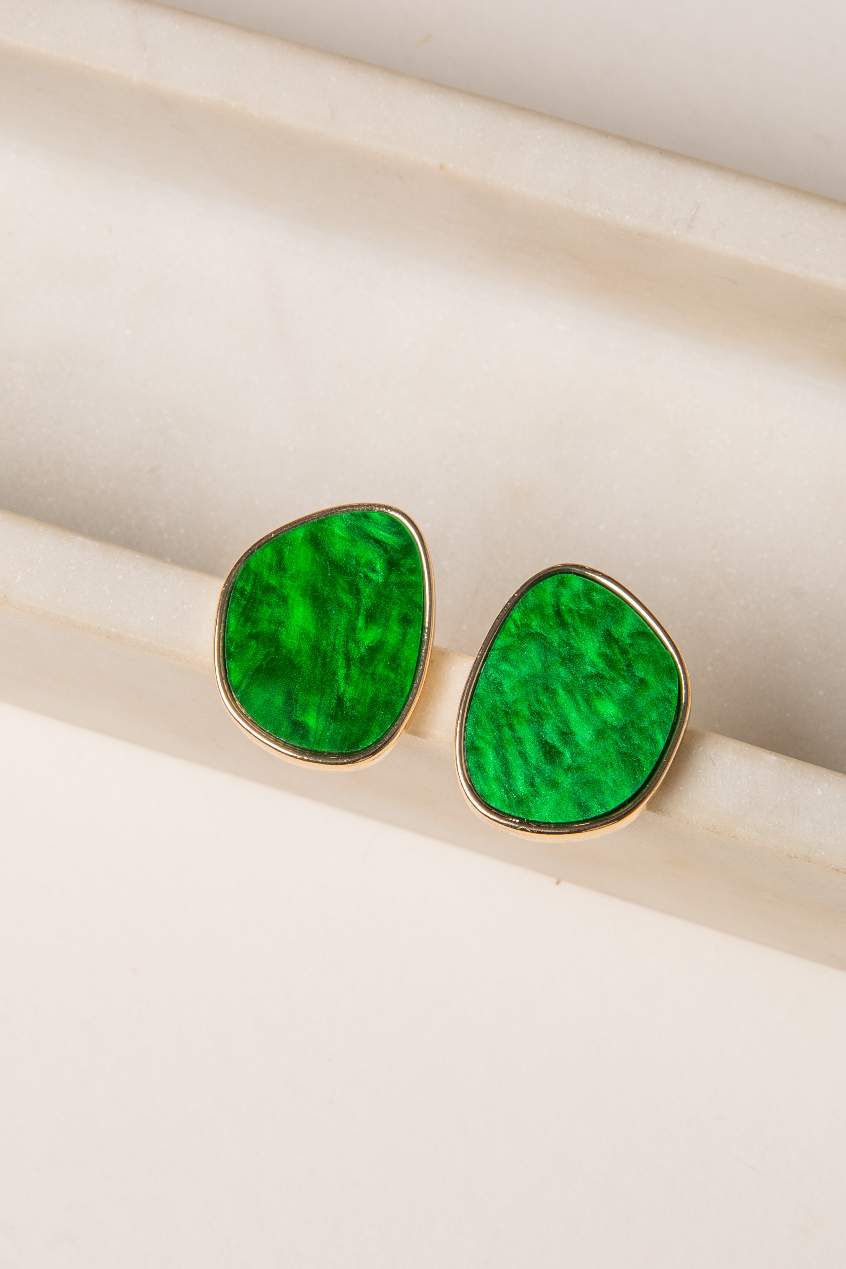 gold earrings for green dress Glenda Emerald Green Rhinestone Earrings