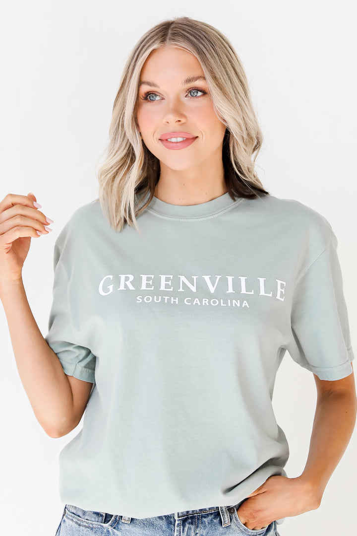 Sage Greenville South Carolina Tee close up