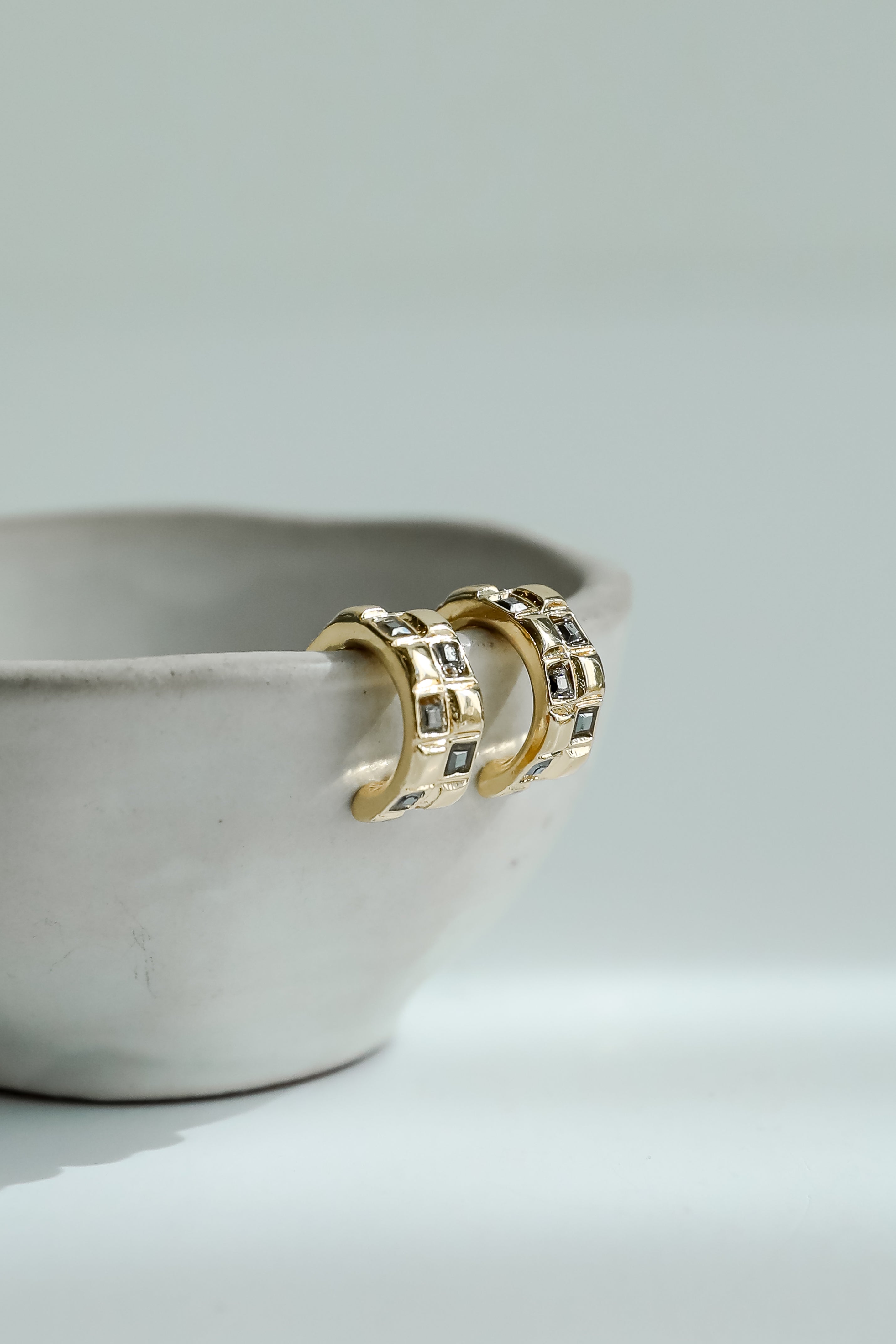 Kaylee Checkered Mini Hoop Earrings