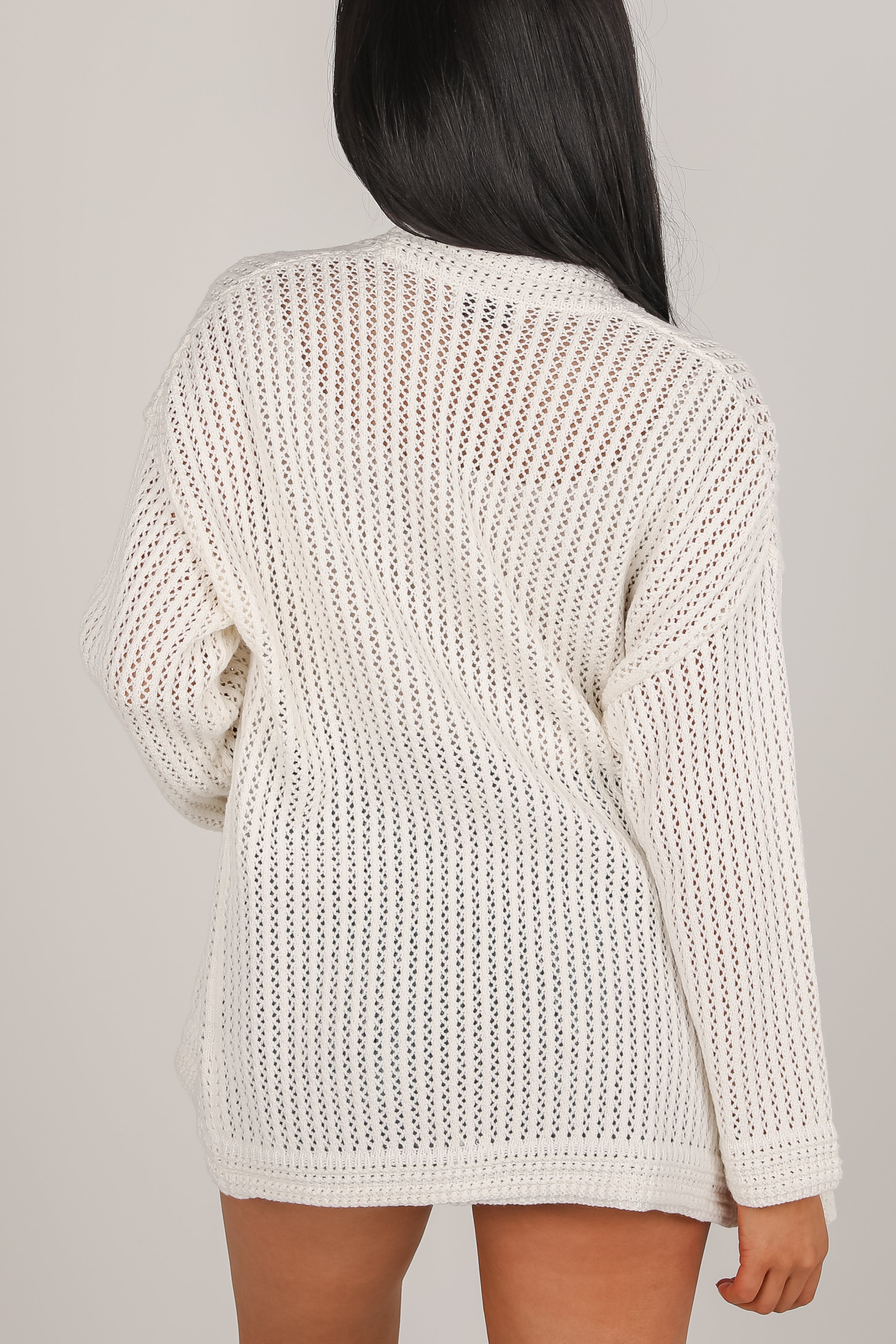 Let You Know Ivory Crochet Cardigan