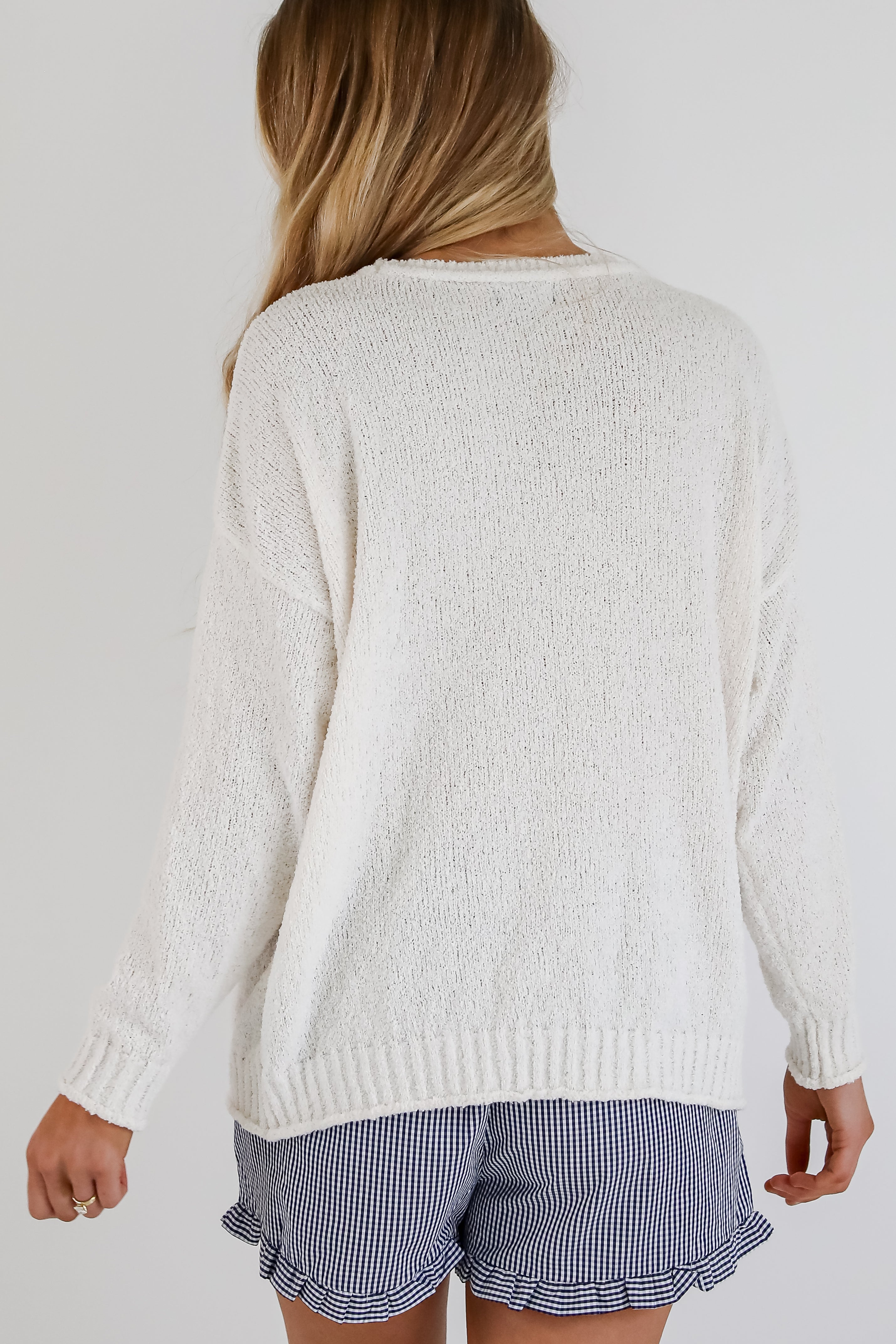 Ivory American Flag Lightweight Knit Top