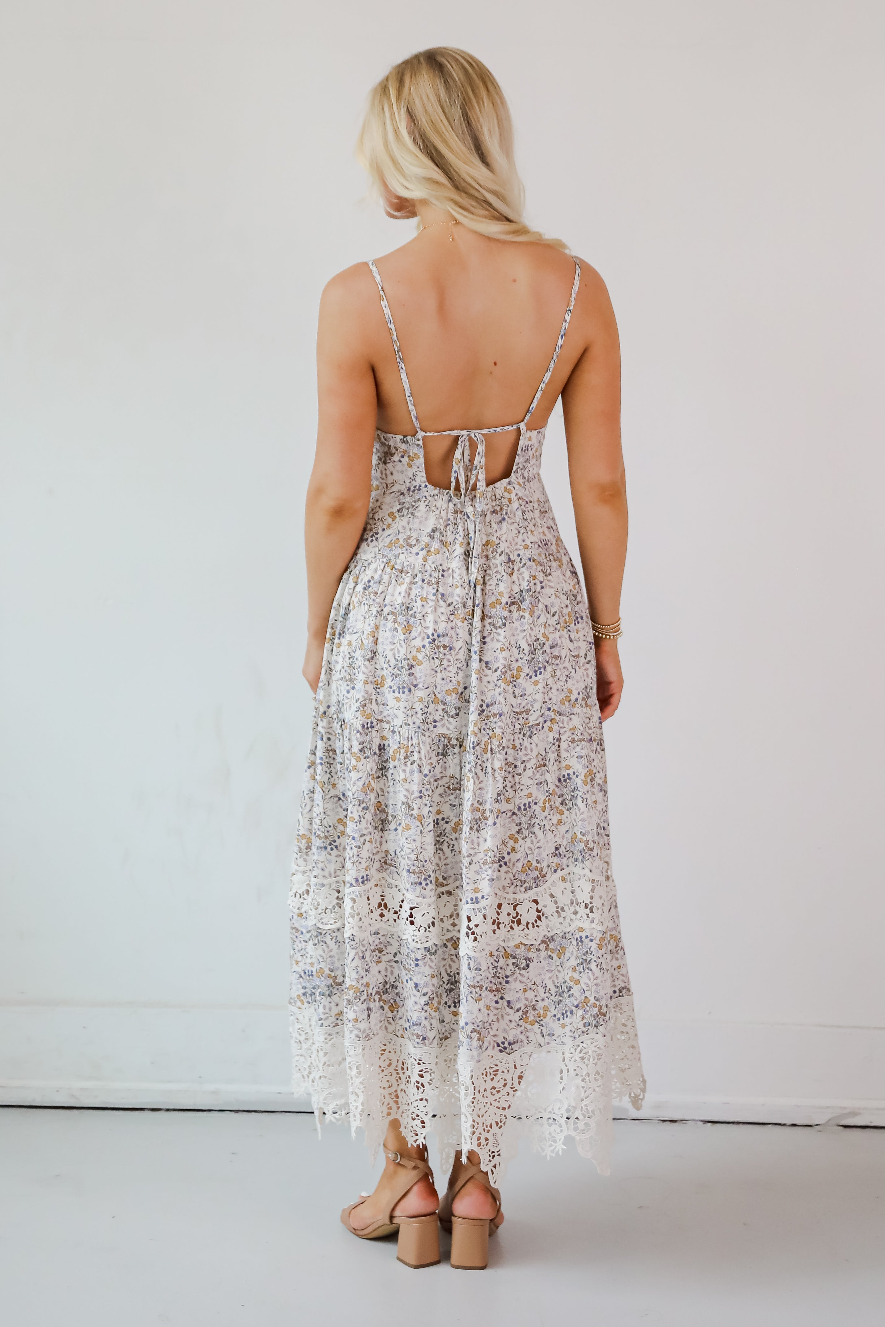 Feel The Sunshine Ivory Floral Maxi Dress