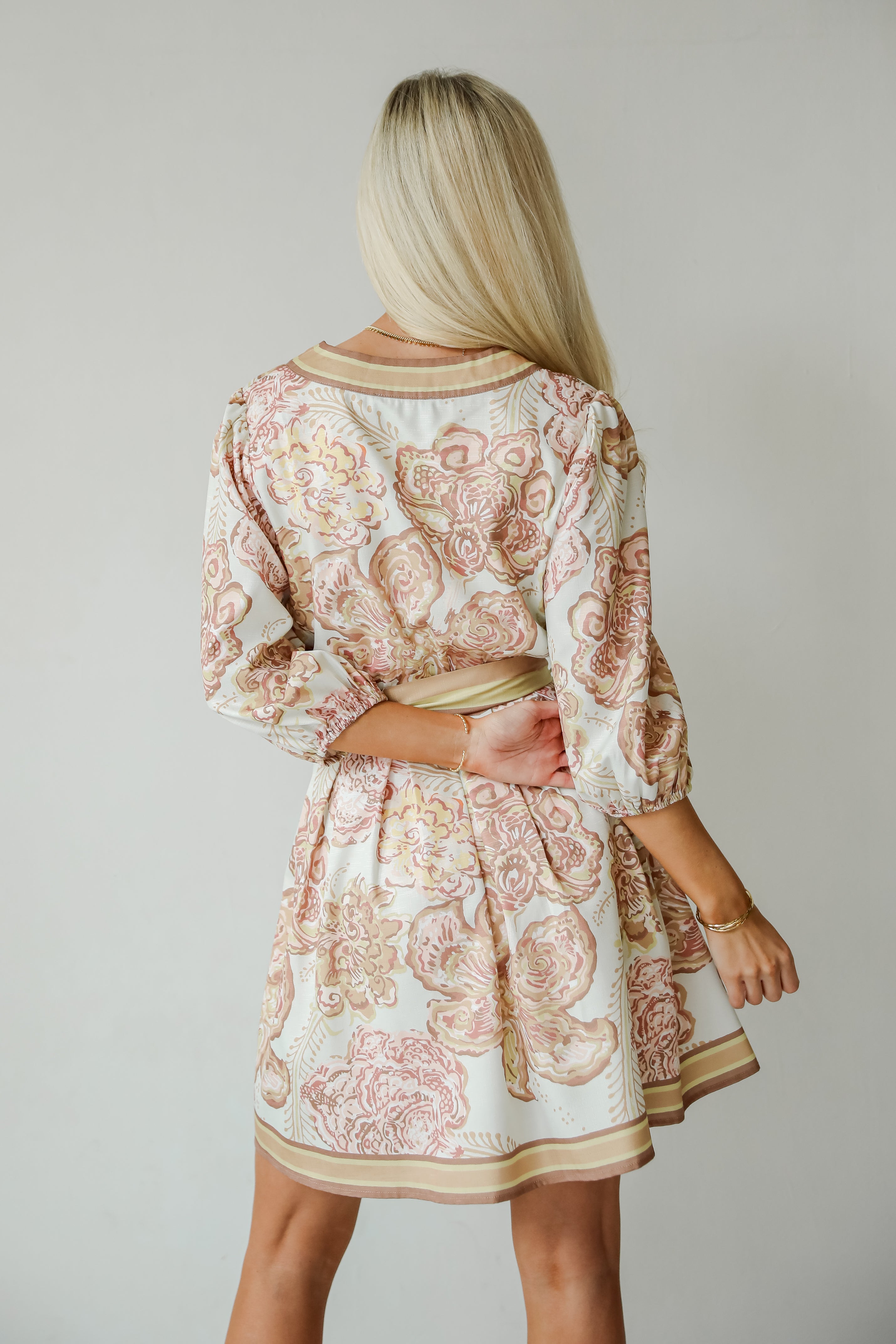 Pure Splendor Ivory Floral Mini Dress