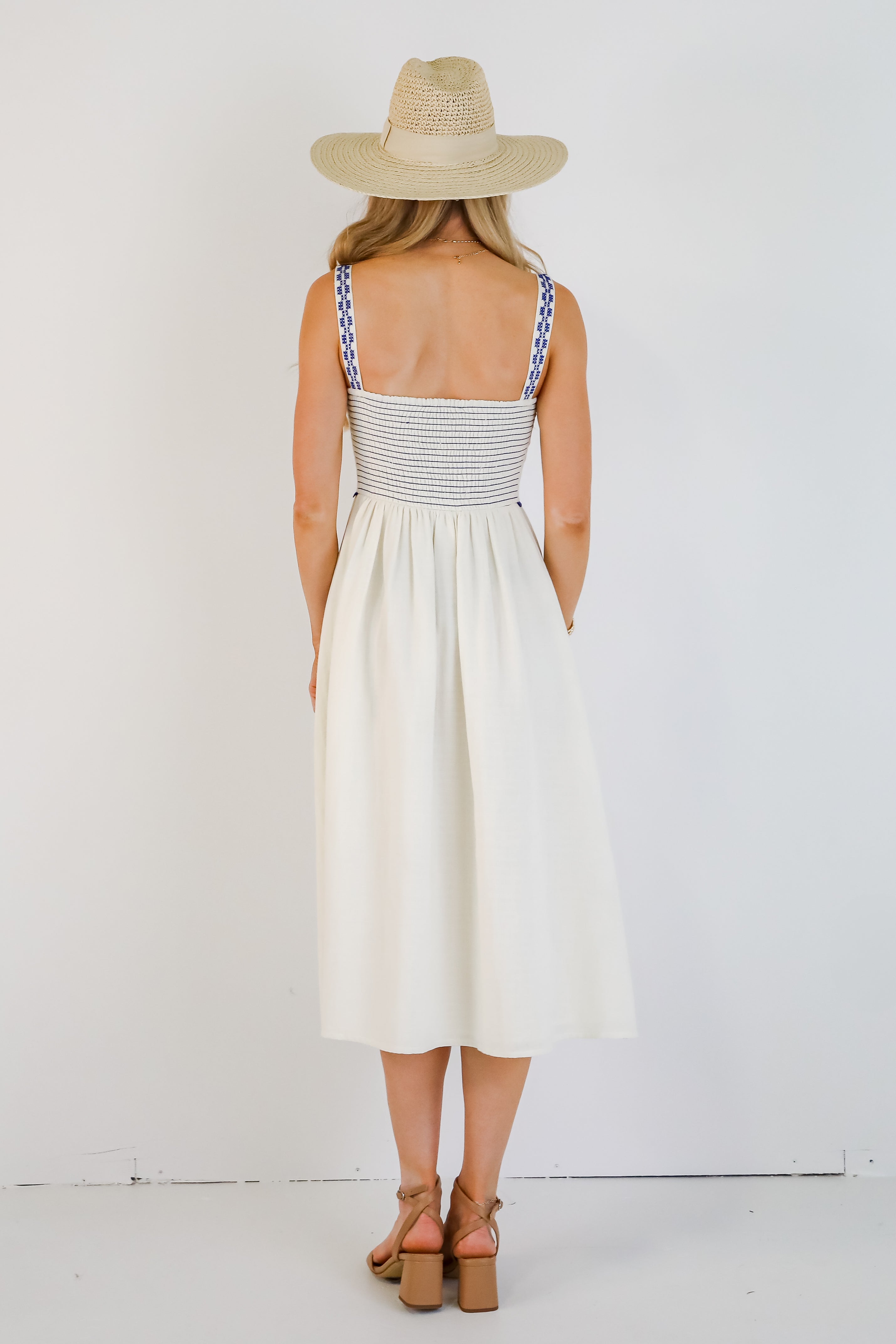 Mykonos Memories Ivory Midi Dress