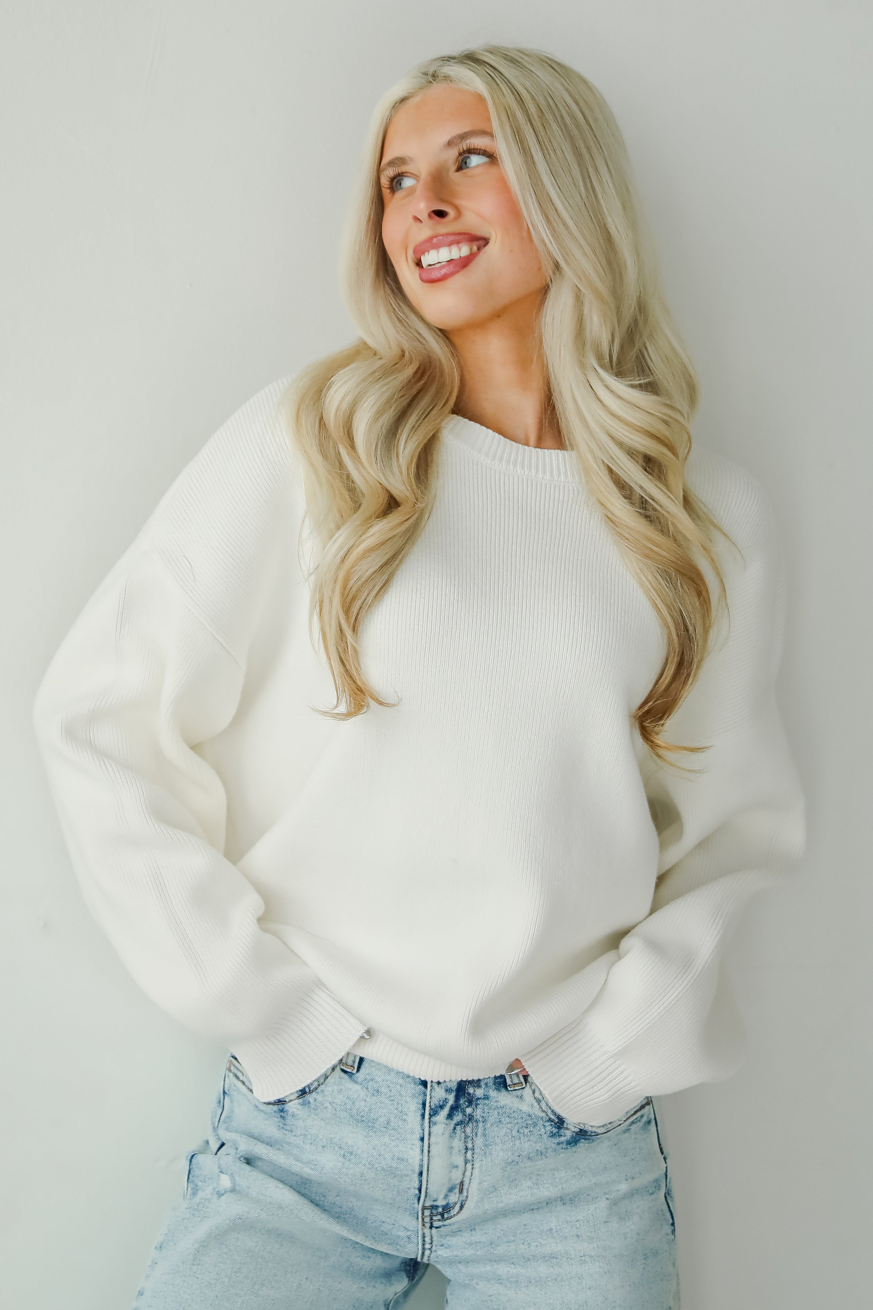 Snowy Escape Ivory Oversized Sweater