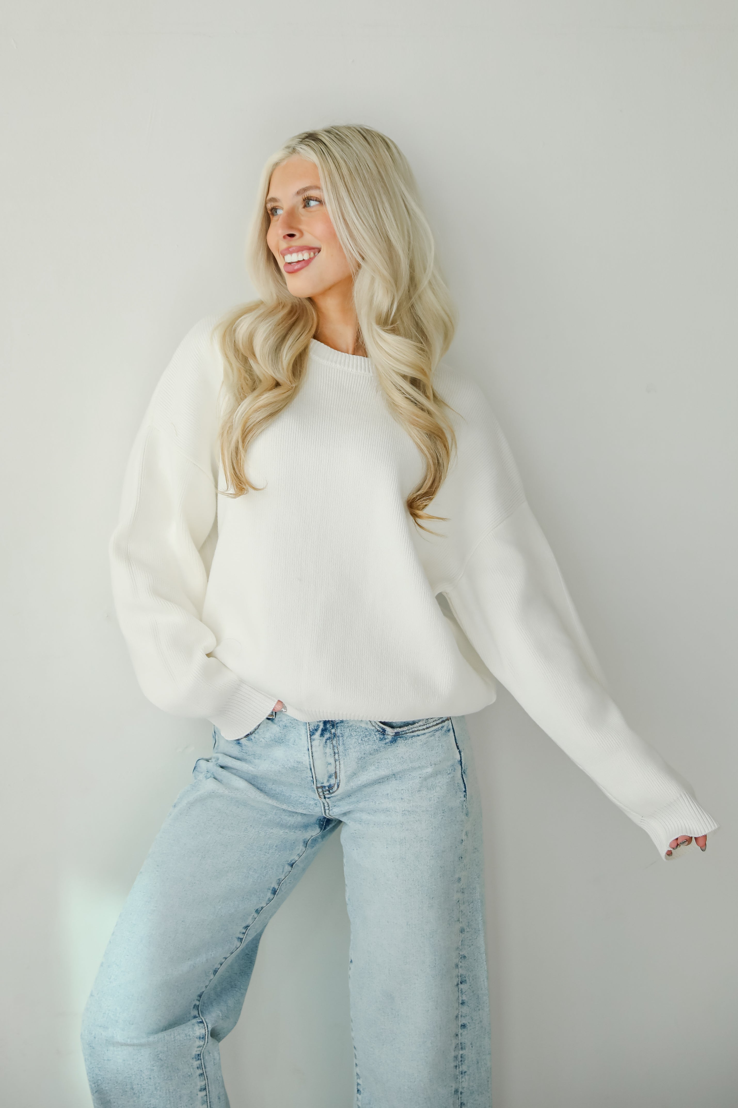 Snowy Escape Ivory Oversized Sweater
