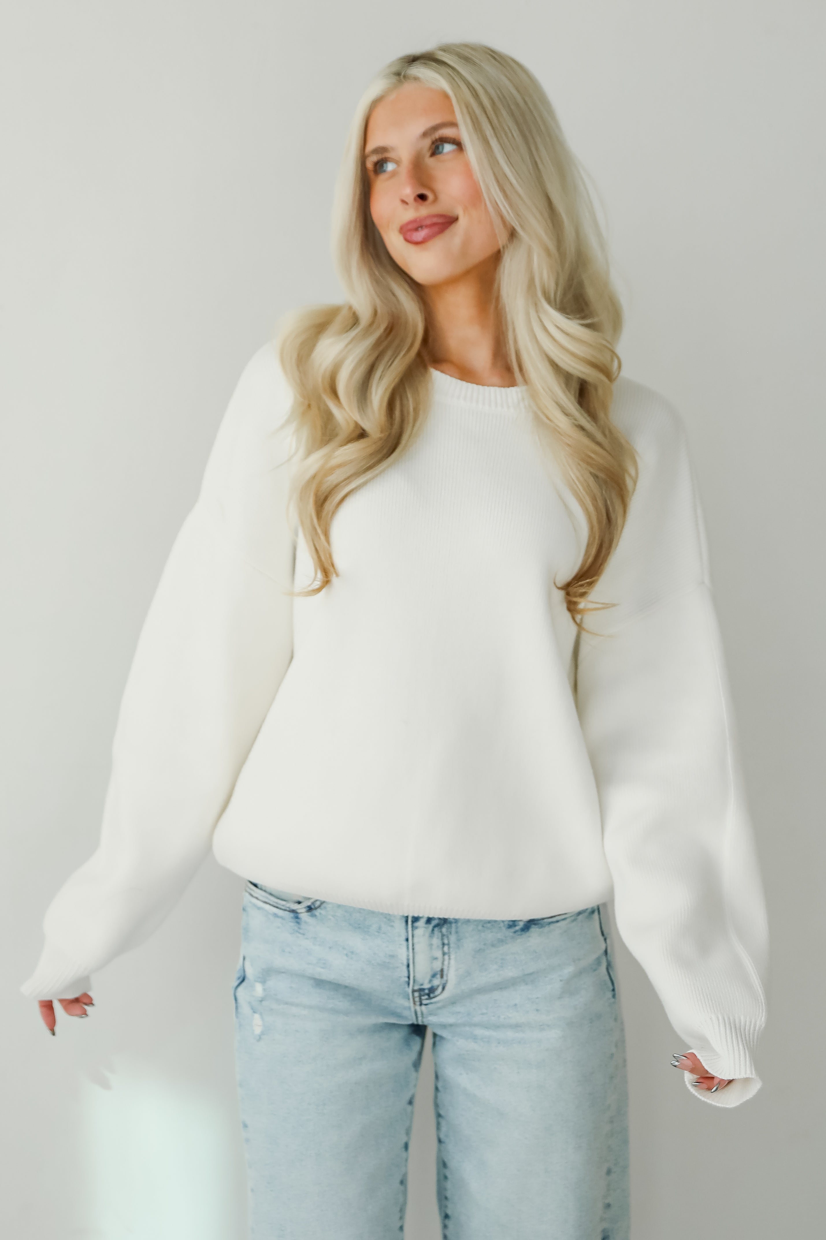Snowy Escape Ivory Oversized Sweater