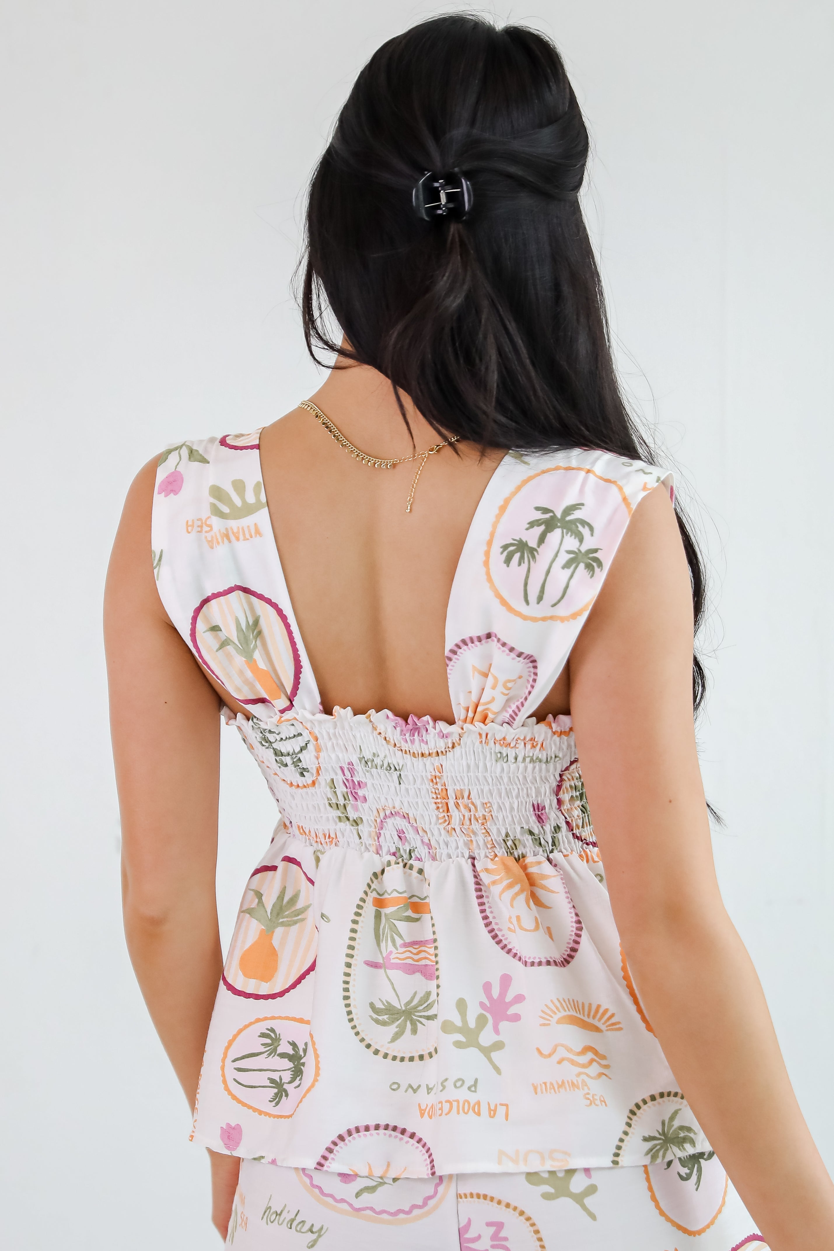 Vitamin Sea Ivory Peplum Tank