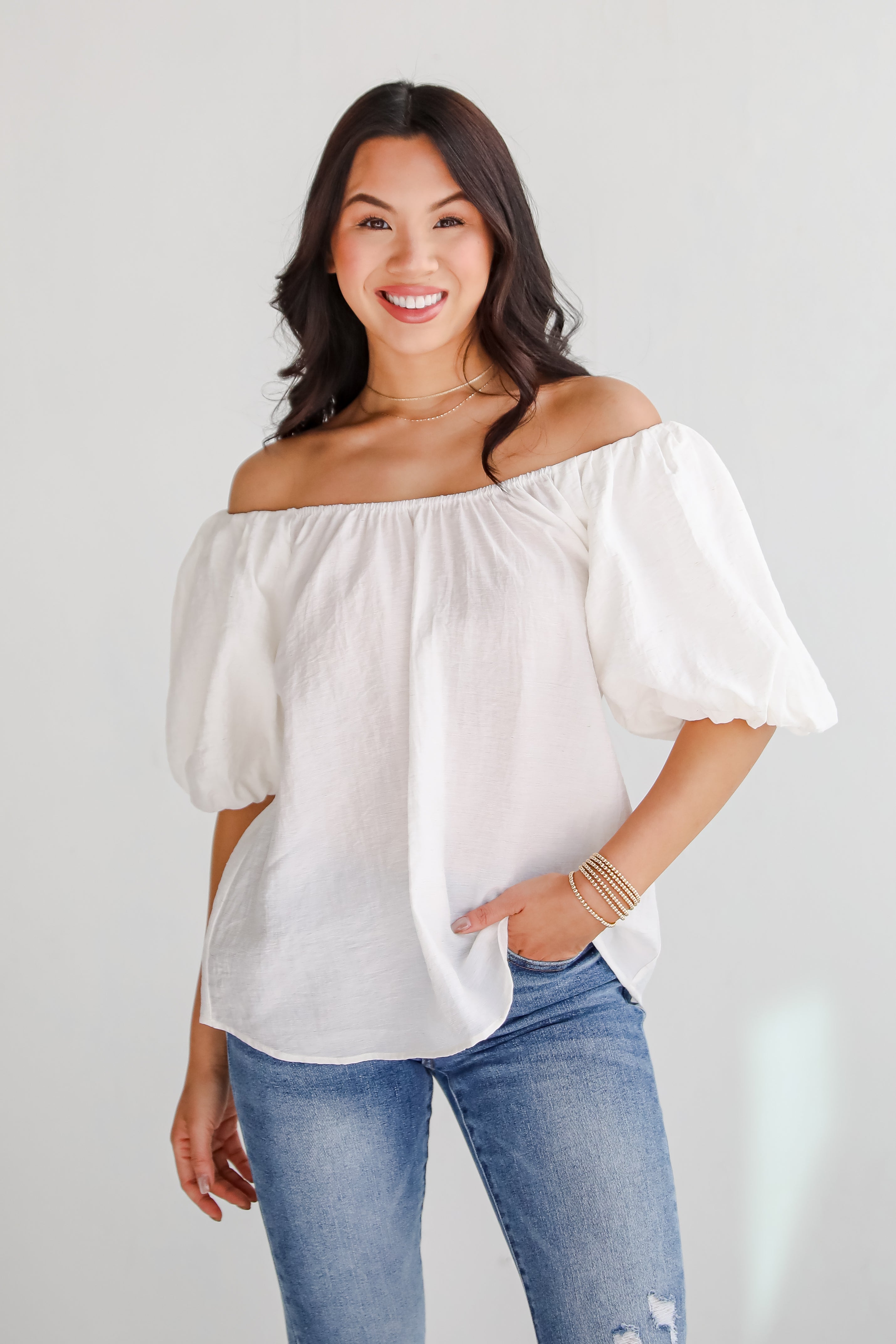 Beautiful Sentiments Puff Sleeve Blouse