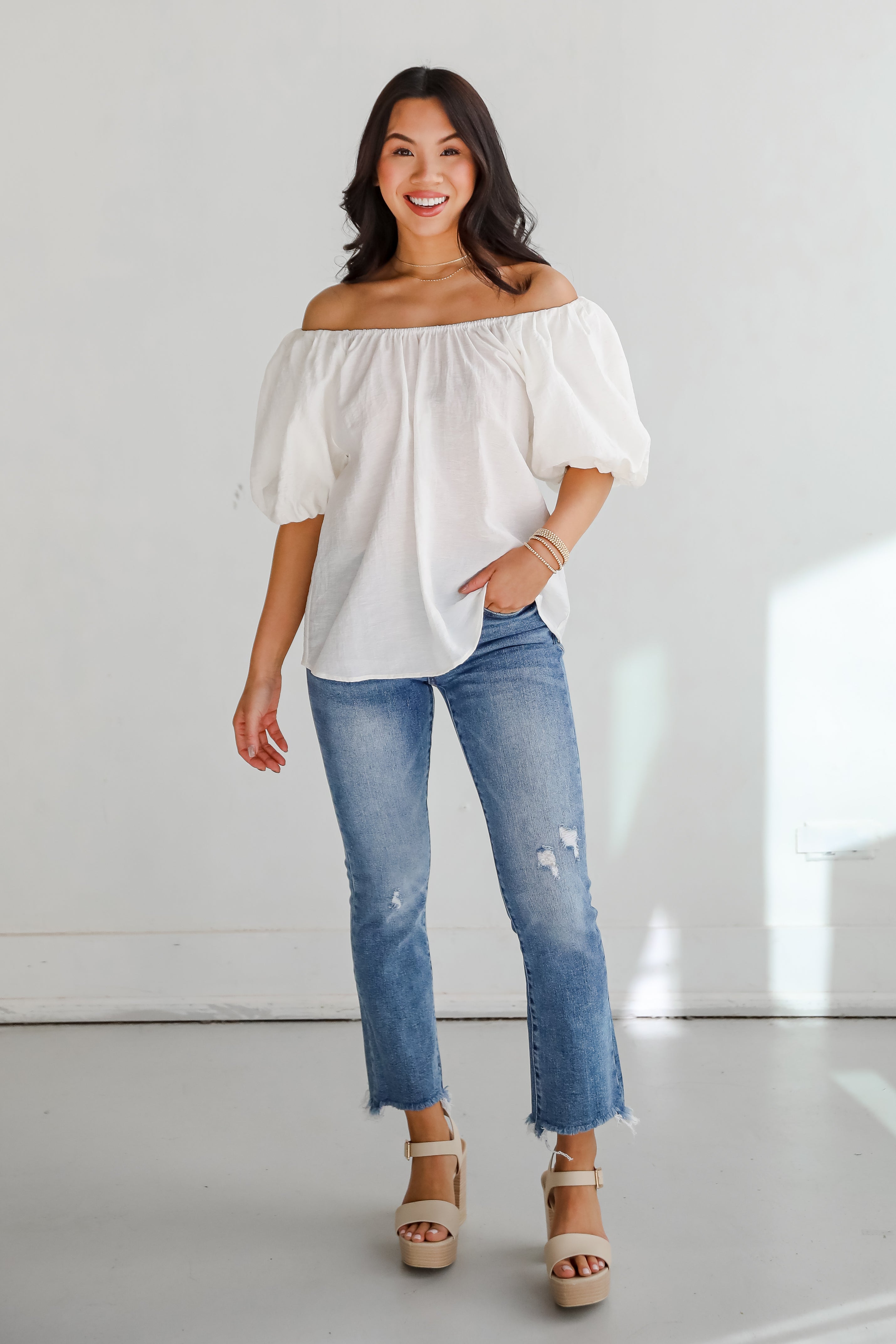 Beautiful Sentiments Puff Sleeve Blouse