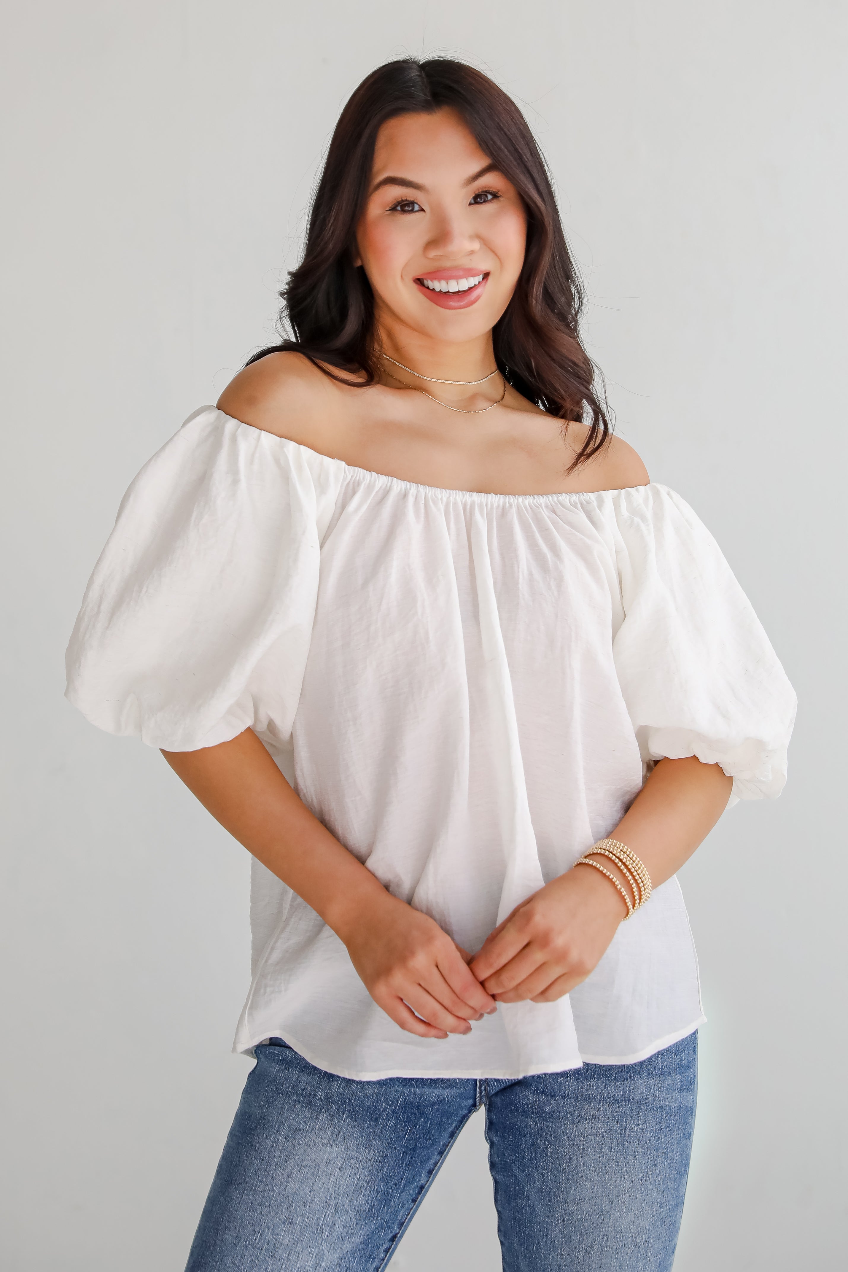 Beautiful Sentiments Puff Sleeve Blouse