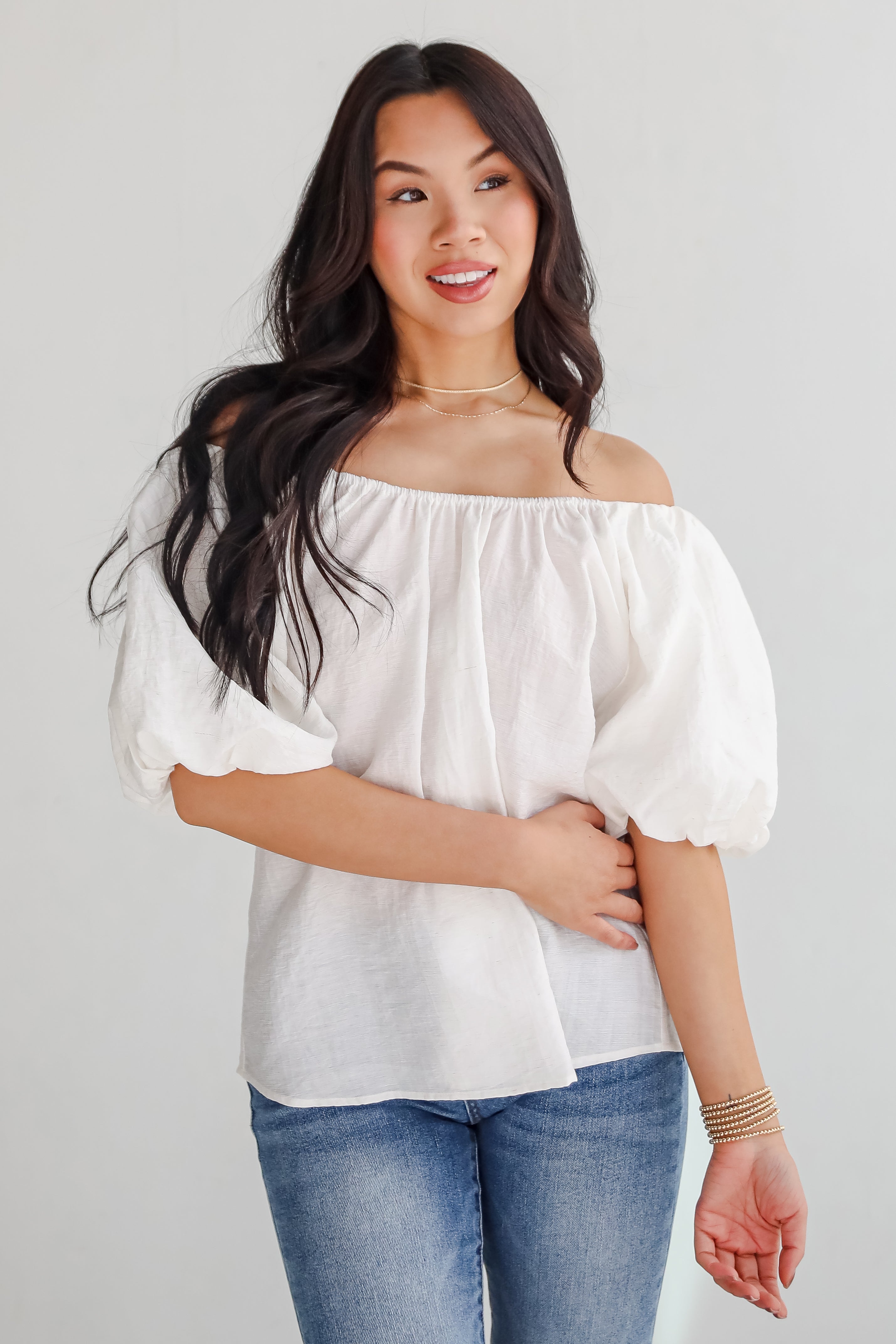 Beautiful Sentiments Puff Sleeve Blouse
