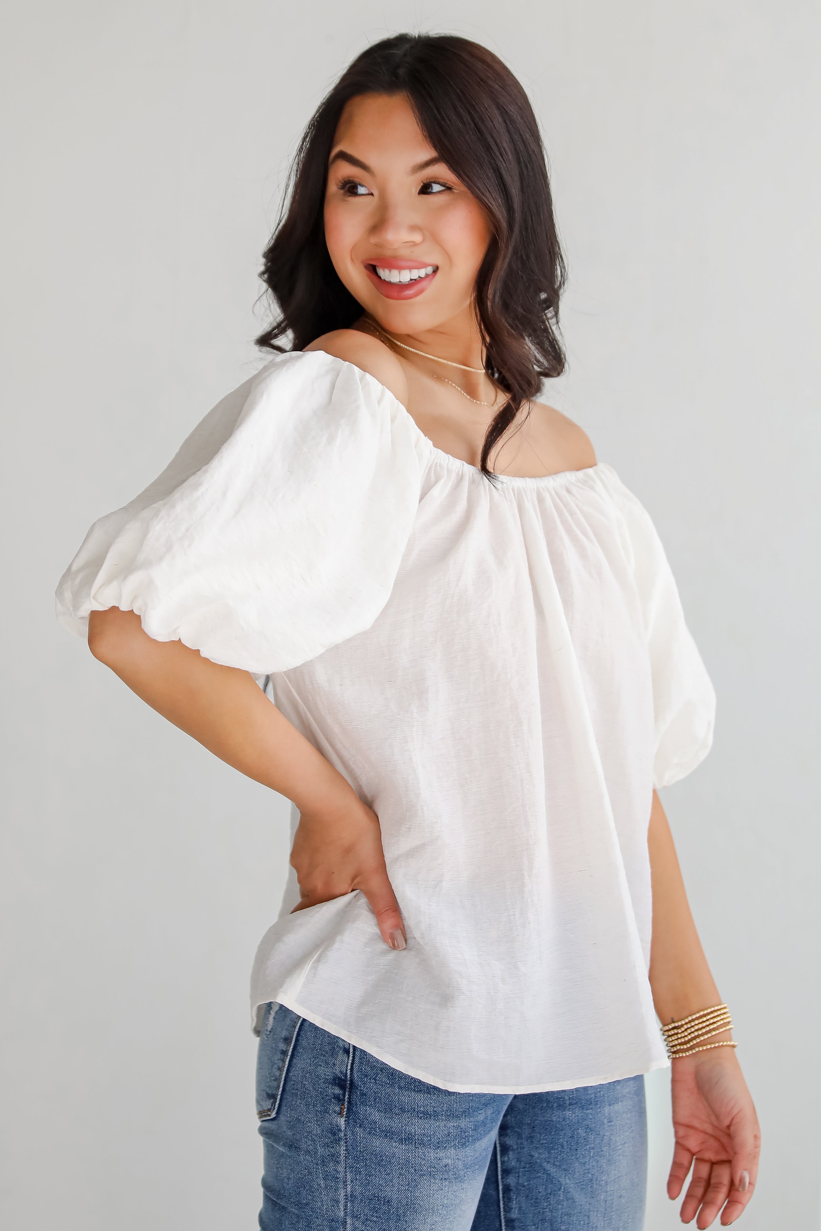Beautiful Sentiments Puff Sleeve Blouse