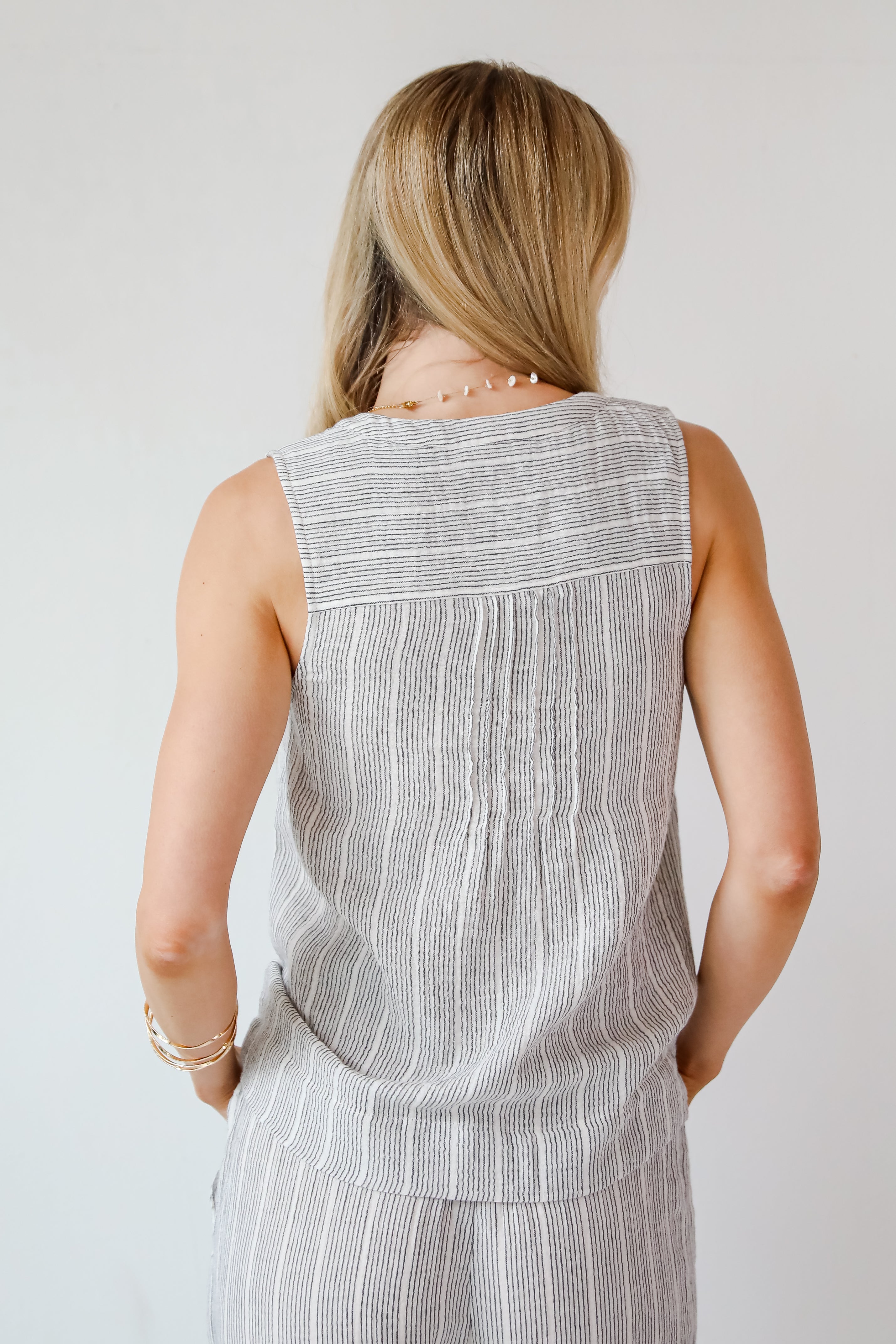 Ideal Breeze Ivory Striped Tank
