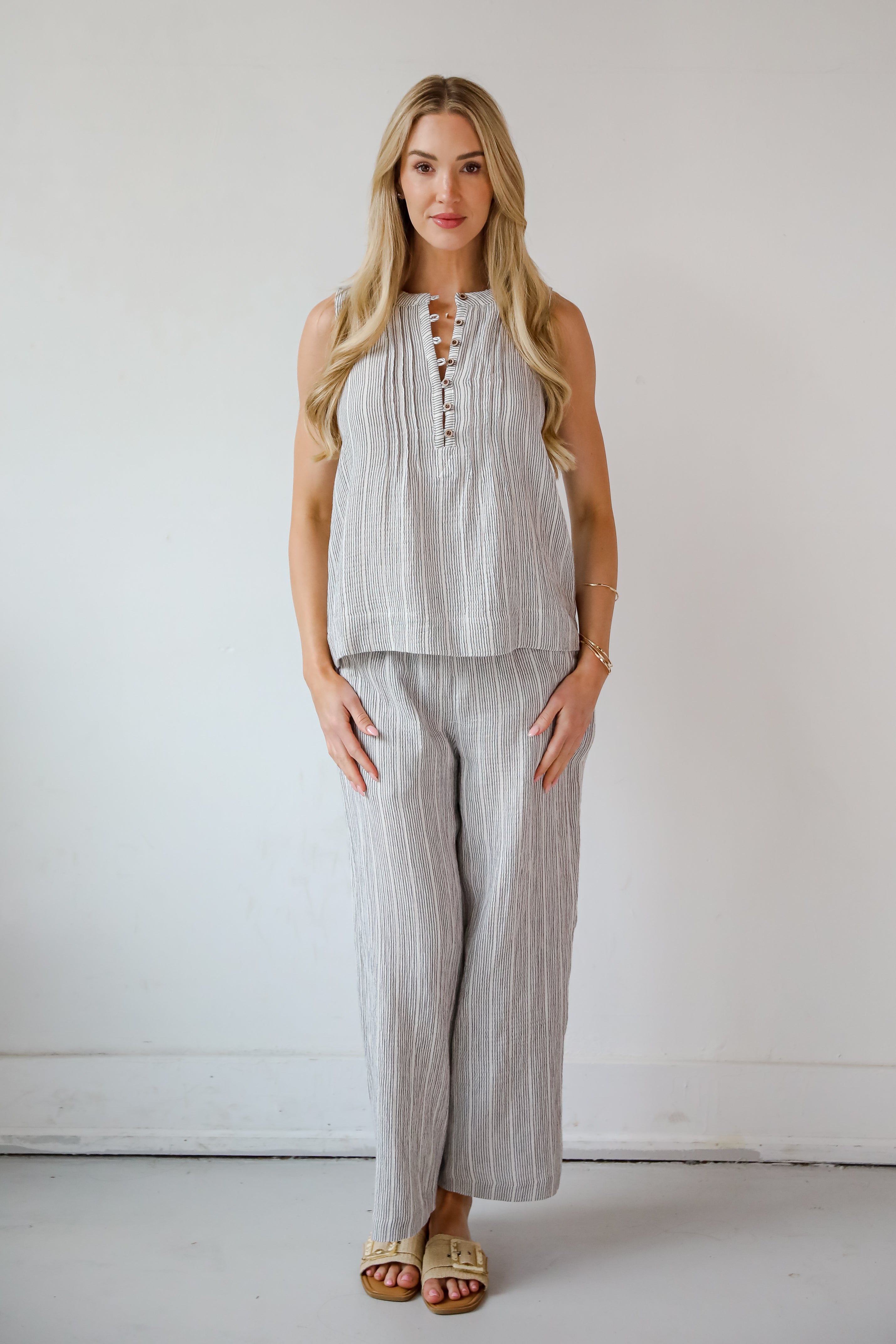 Ideal Breeze Ivory Striped Tank