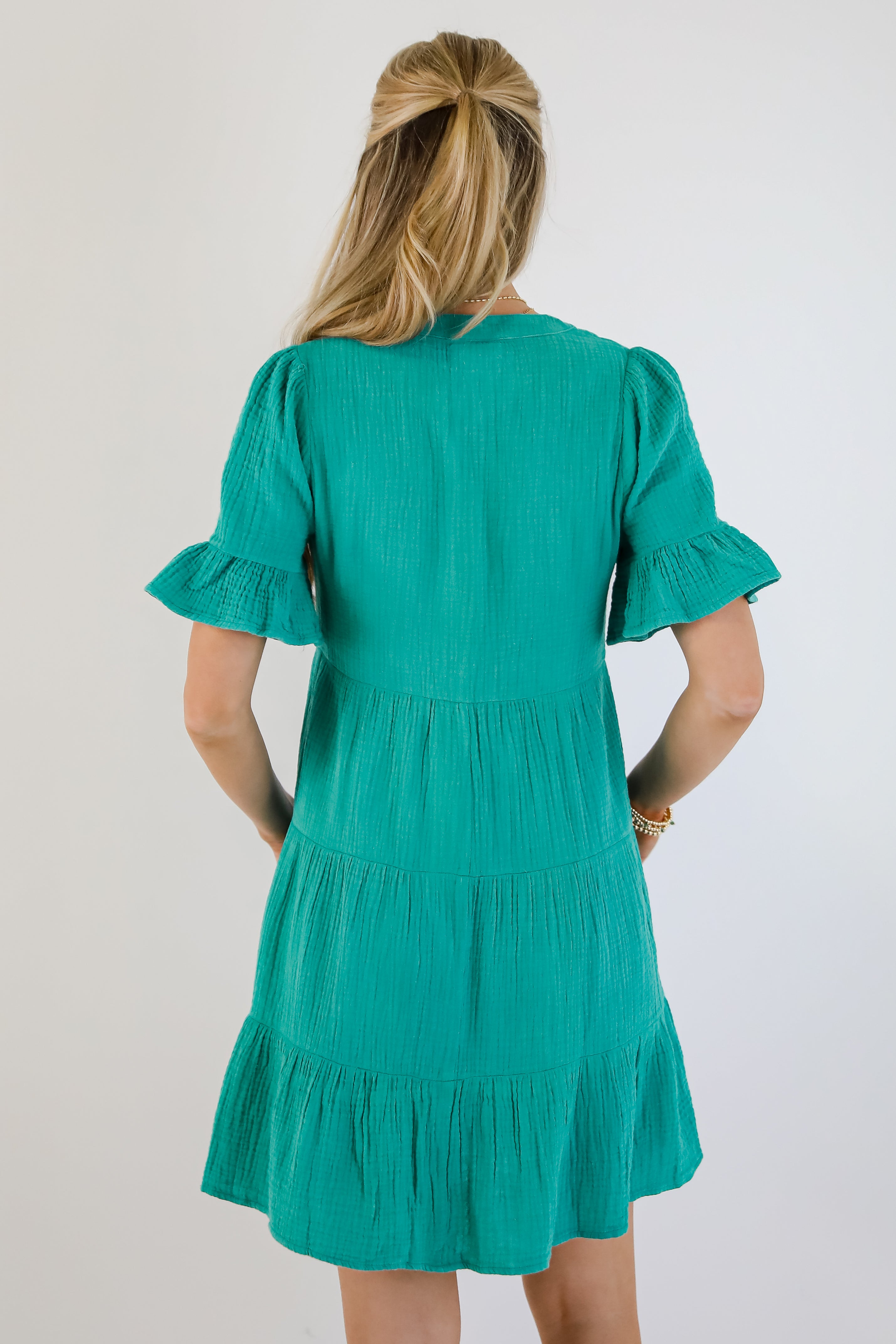 Lovely Thoughts Linen Tiered Mini Dress