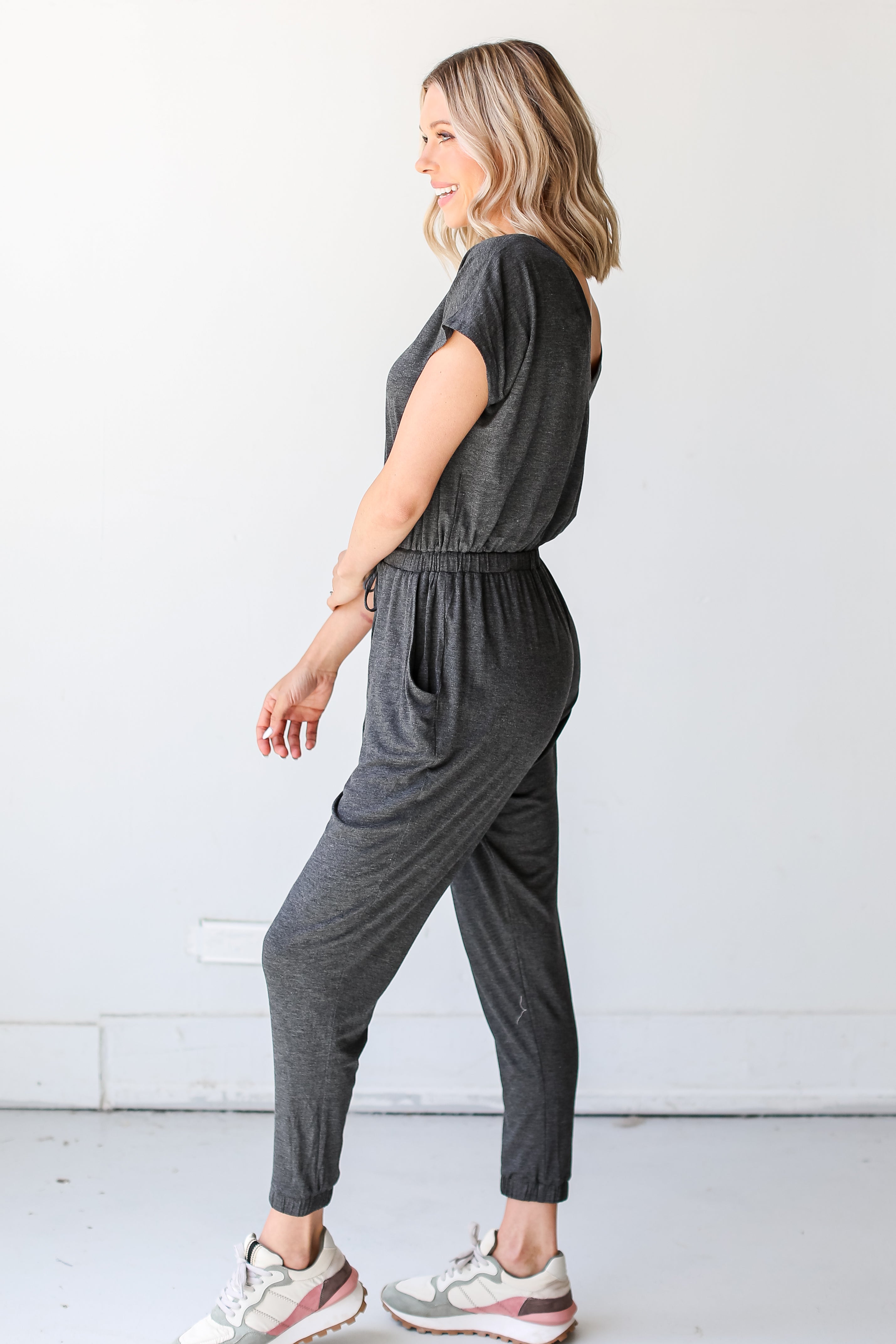 charcoal Jumpsuit side view