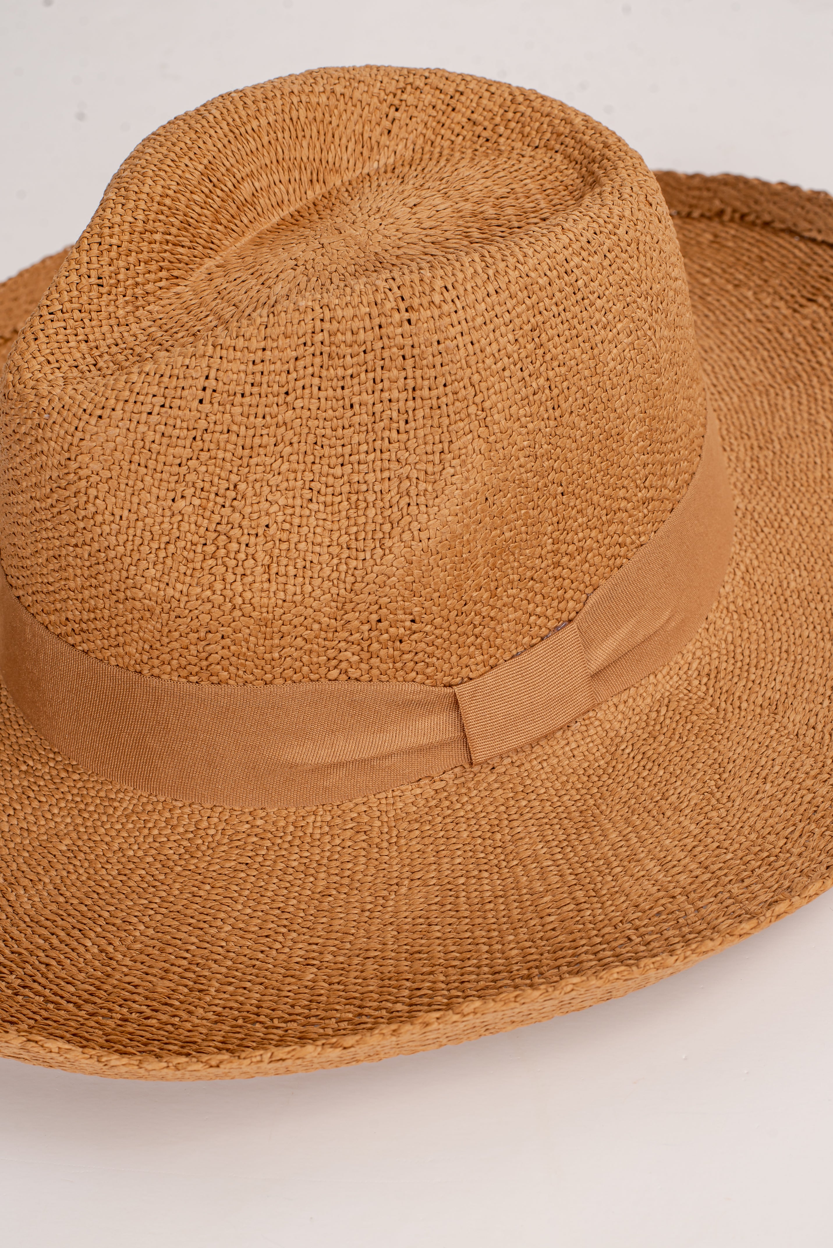 Sun Type Of Wonderful Khaki Straw Fedora Wide Brim Hat