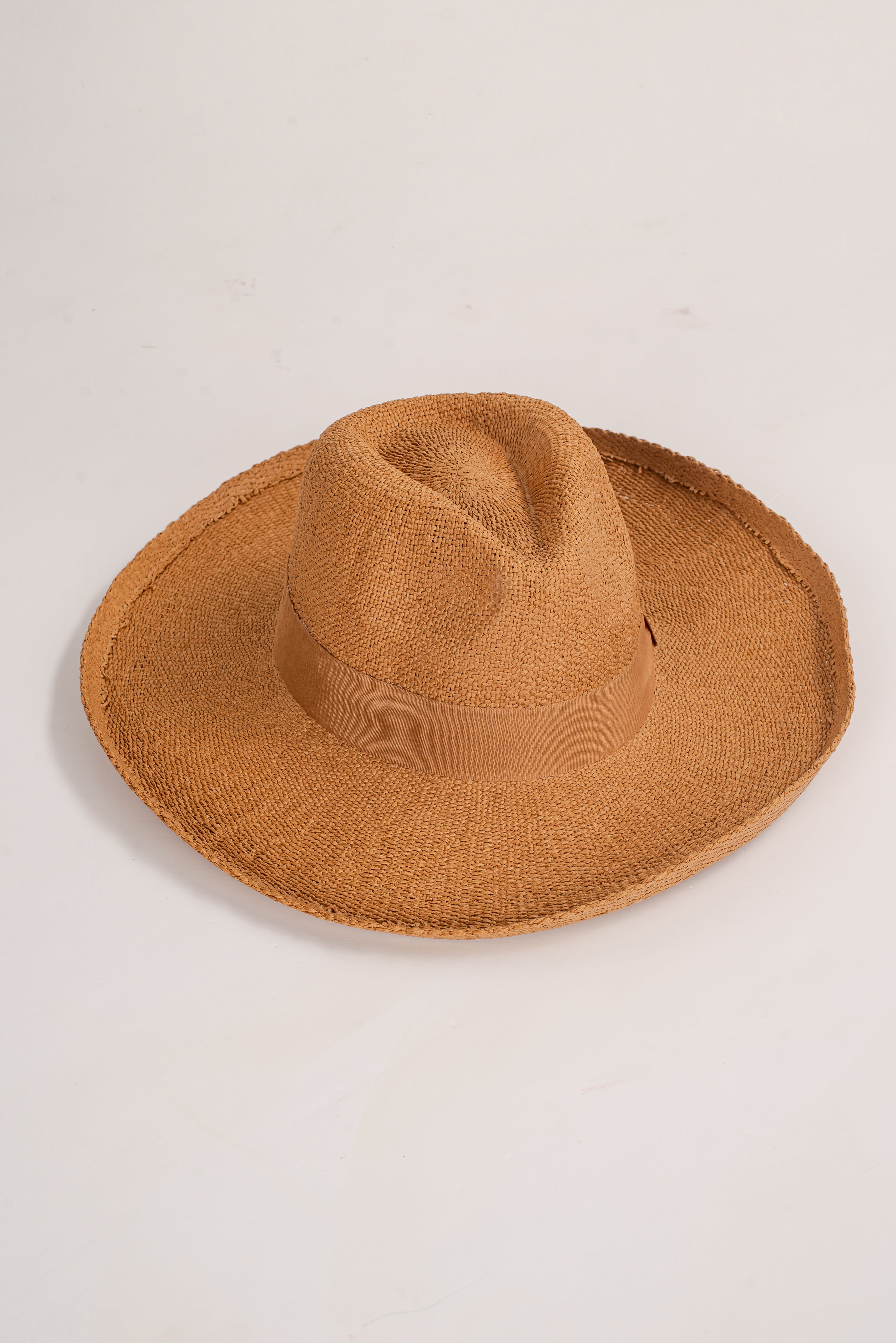Sun Type Of Wonderful Khaki Straw Fedora Wide Brim Hat