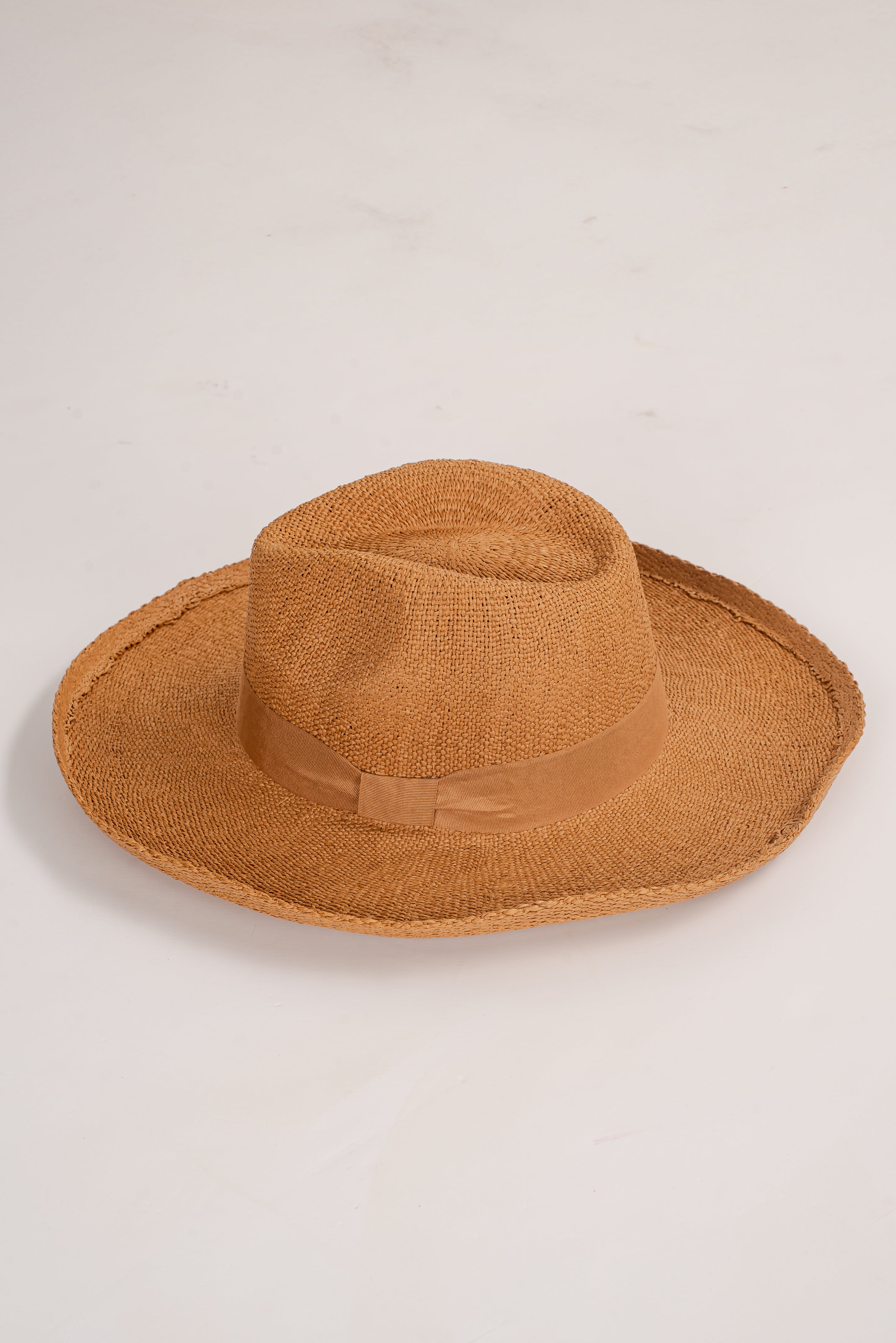 Sun Type Of Wonderful Khaki Straw Fedora Wide Brim Hat