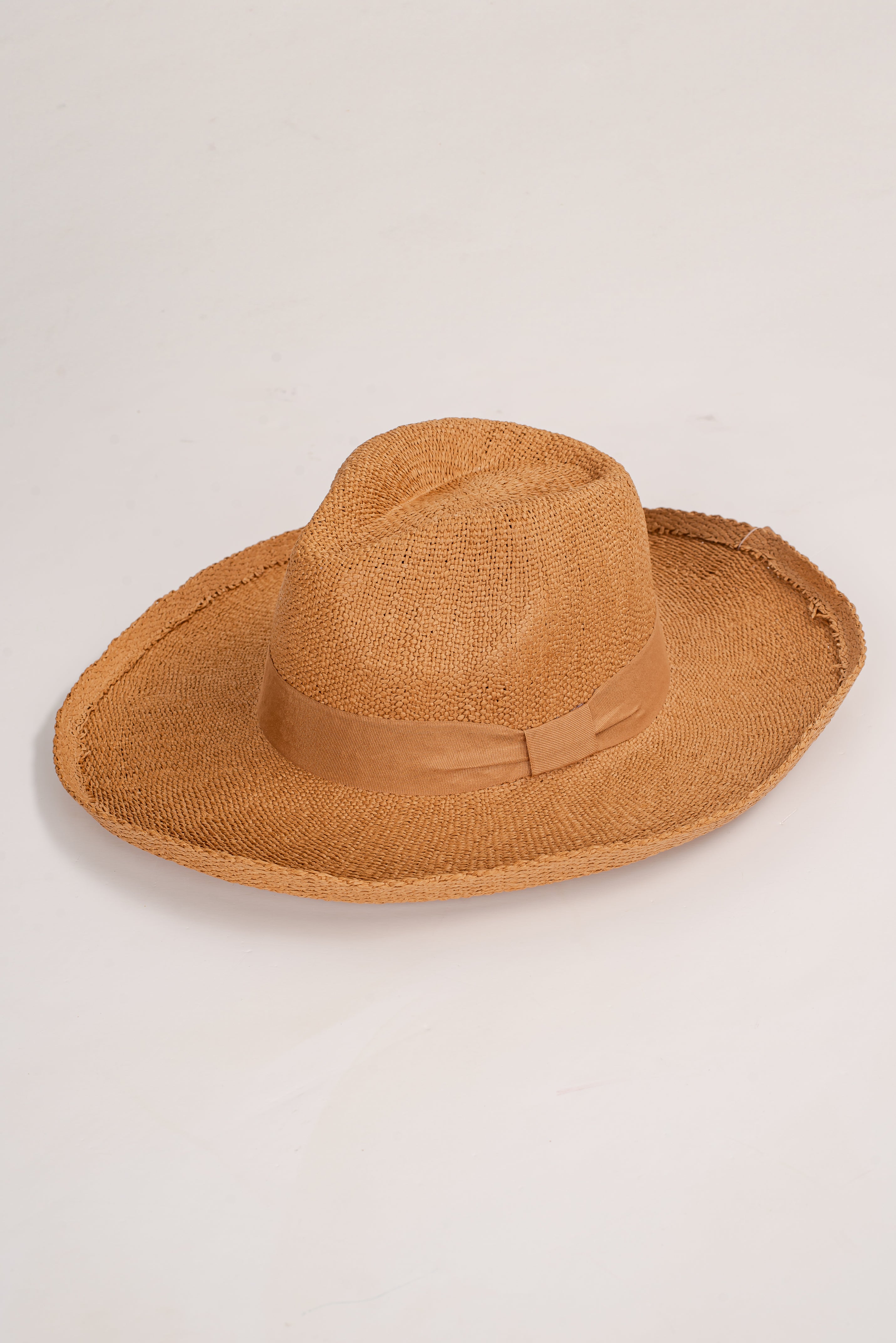 Sun Type Of Wonderful Khaki Straw Fedora Wide Brim Hat