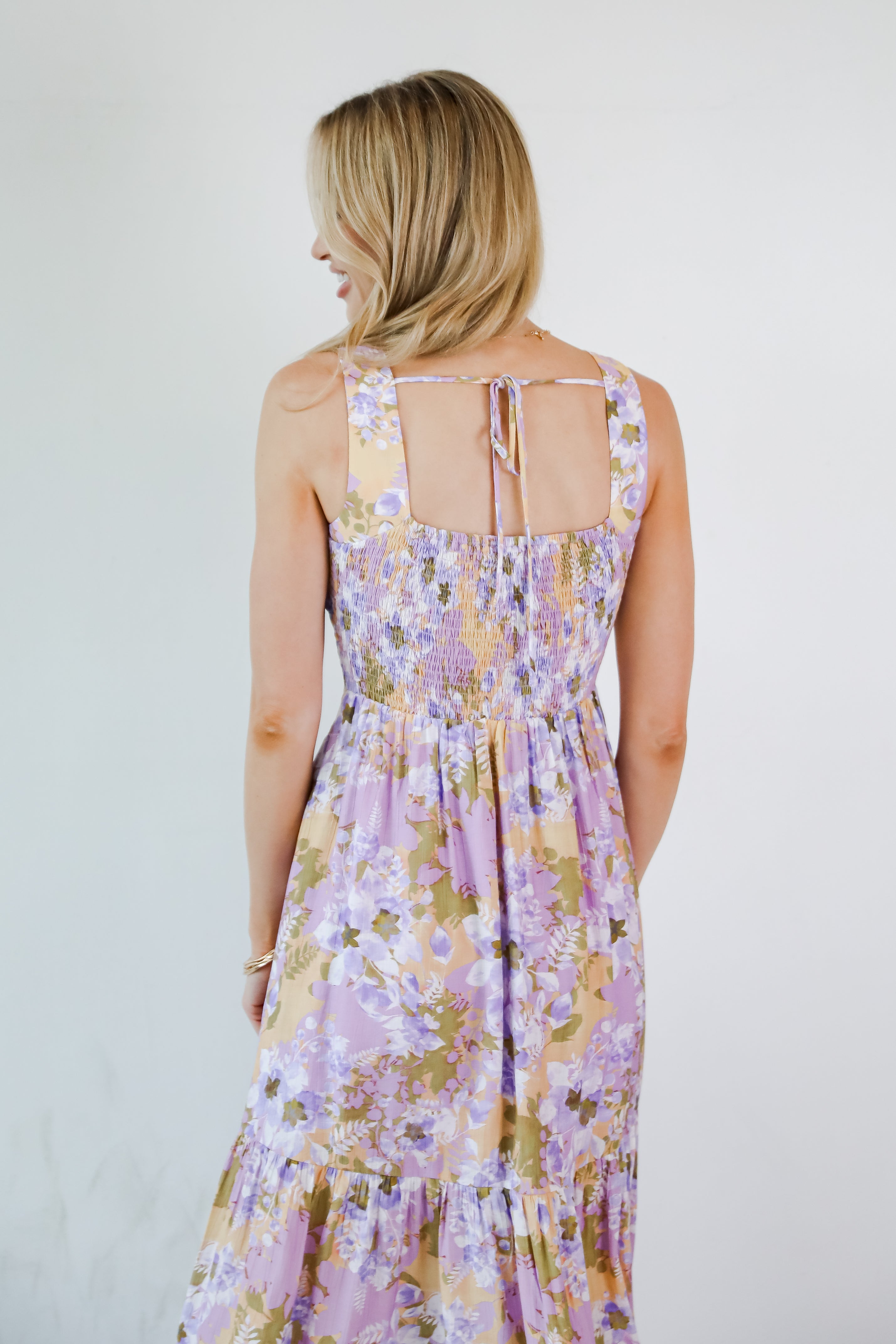 Attractive Radiance Lavender Floral Maxi Dress