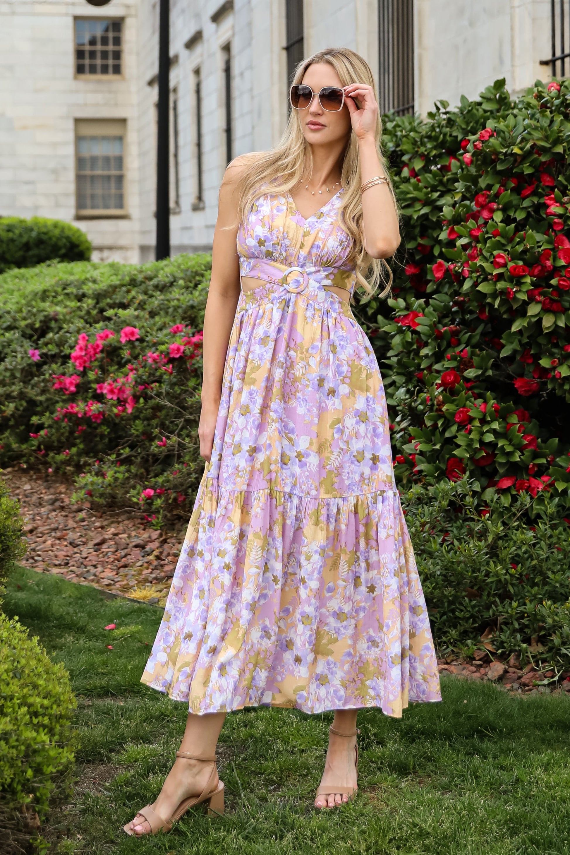 Attractive Radiance Lavender Floral Maxi Dress