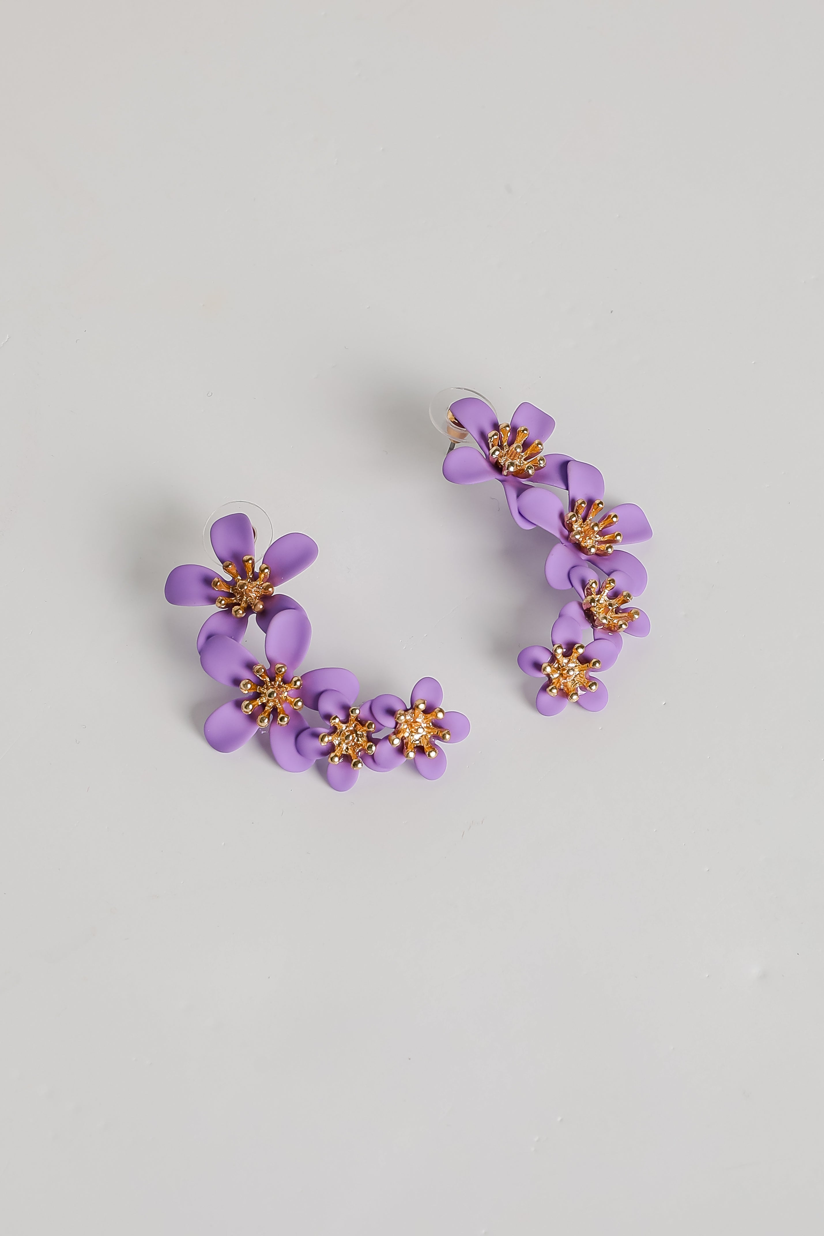 Layla Lavender Flower Drop Earrings