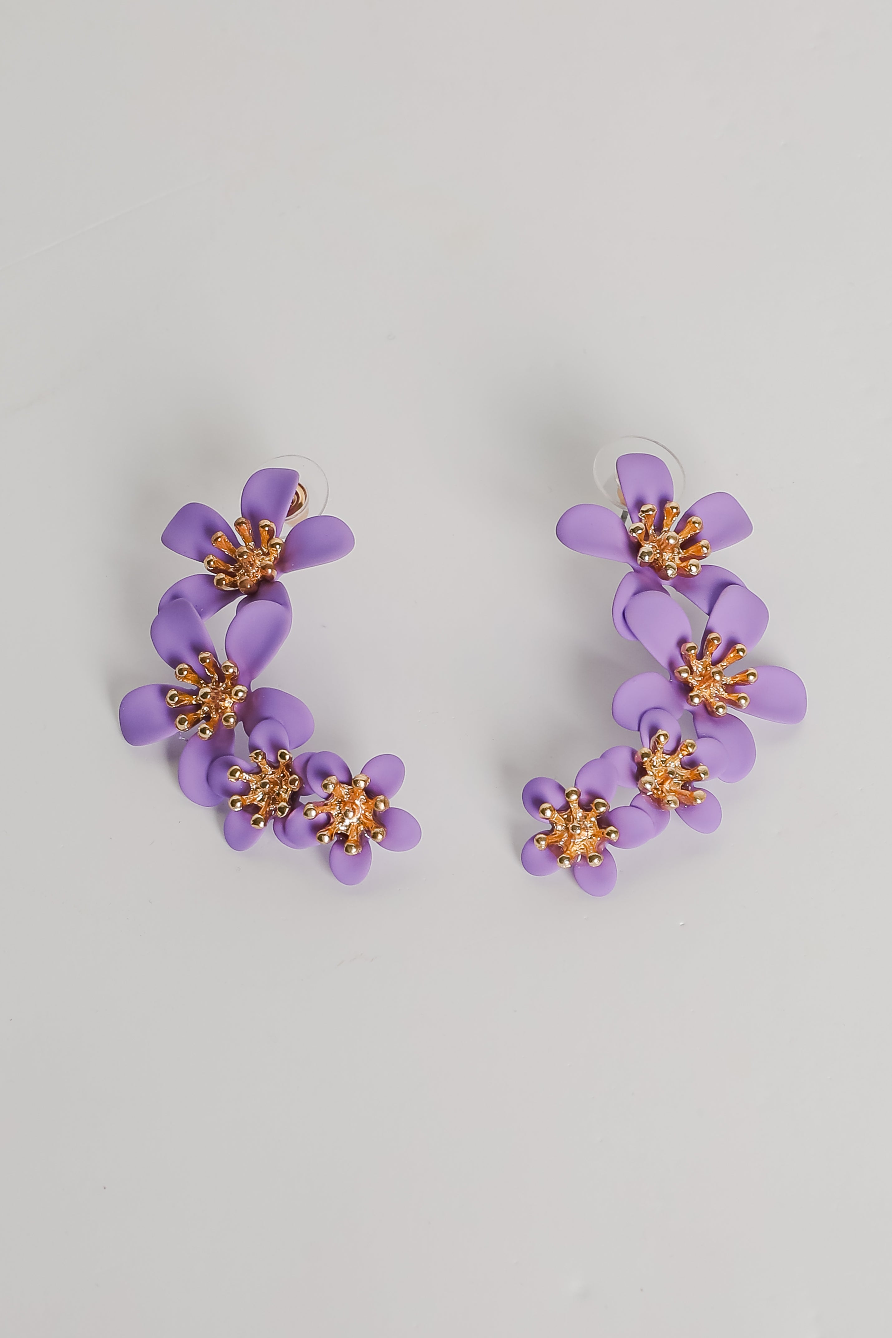 Layla Lavender Flower Drop Earrings