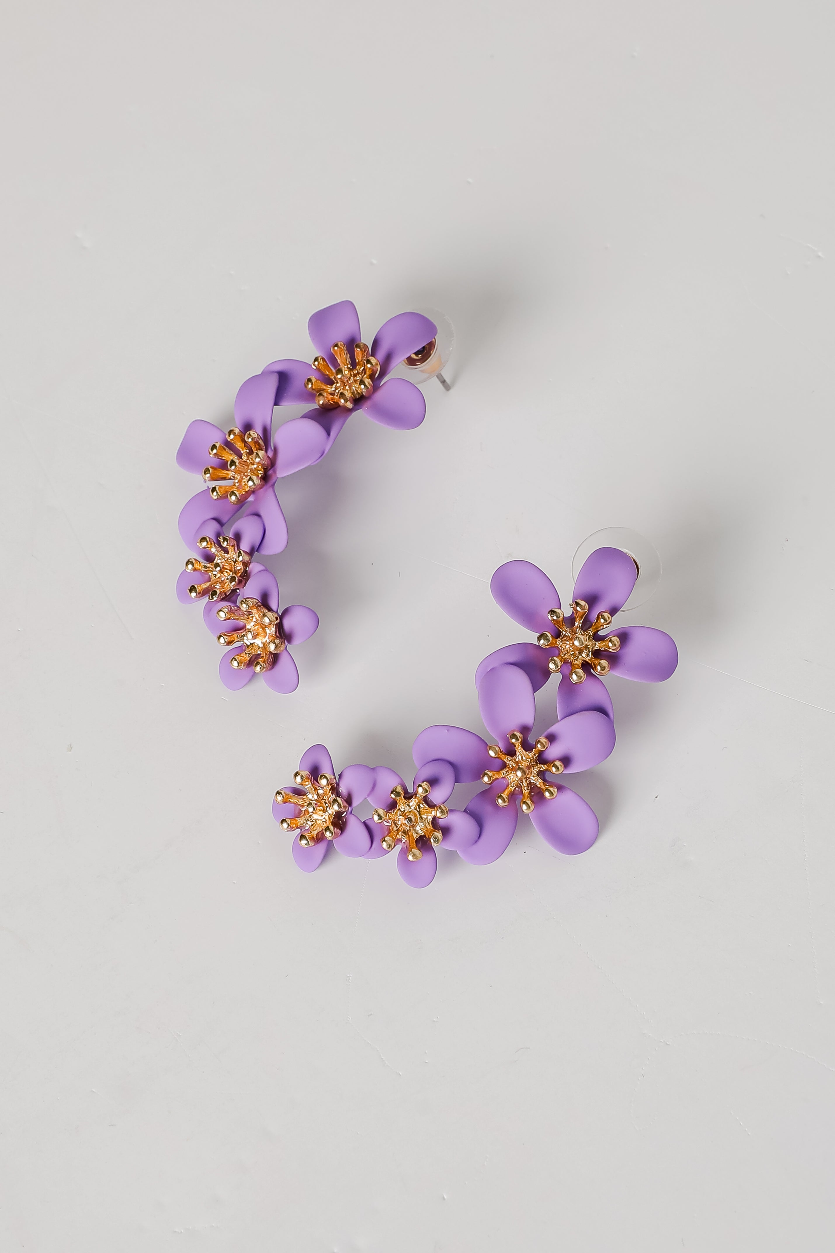Layla Lavender Flower Drop Earrings