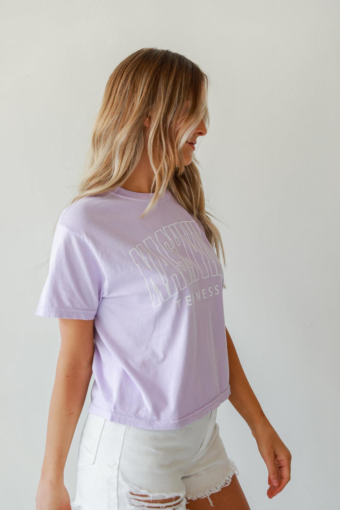 Lavender Nashville Tennessee Cropped Tee side view