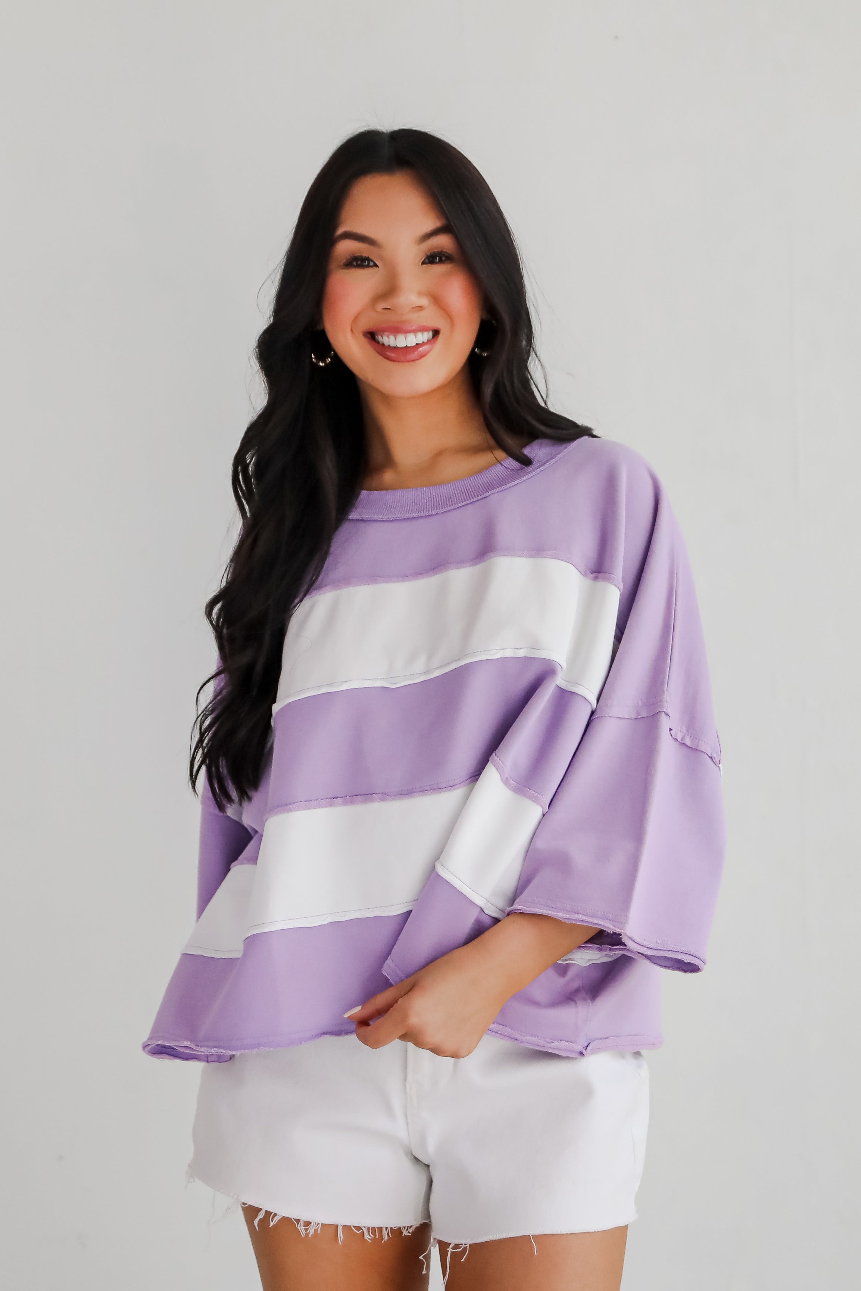 Better Everyday Lavender Striped Top