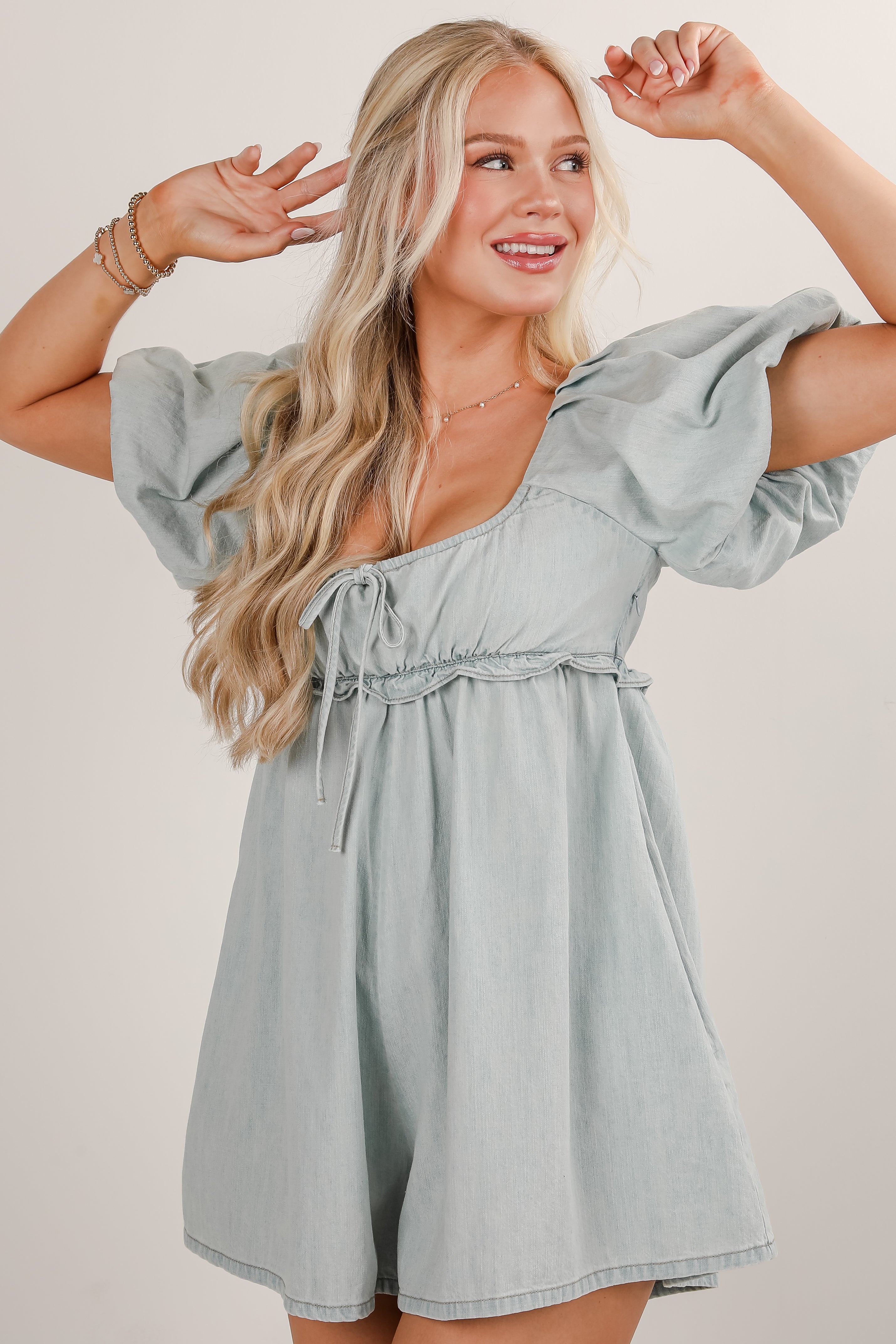 Be Yourself Light Wash Denim Romper
