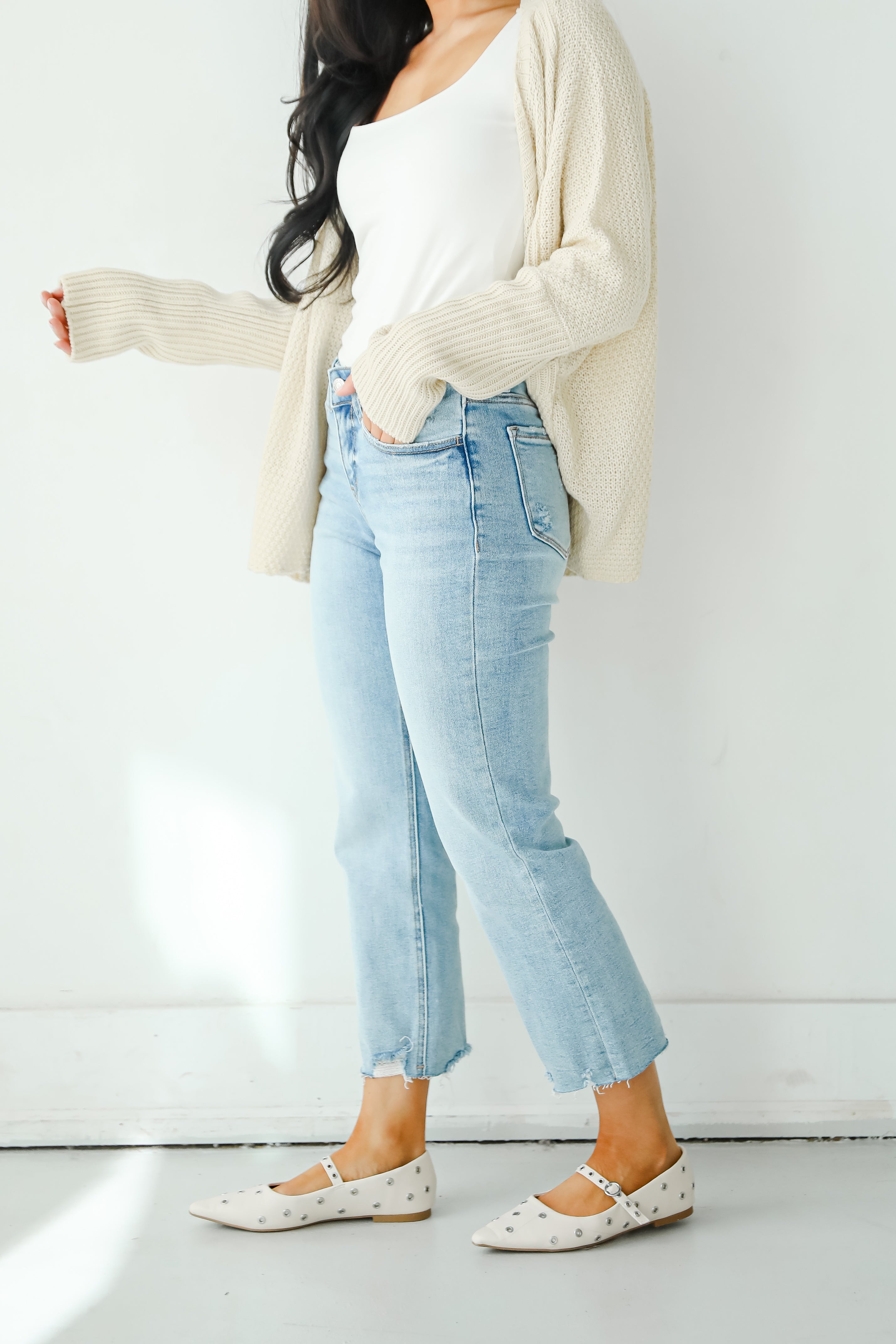 Regina Light Wash Distressed Straight Leg Jeans