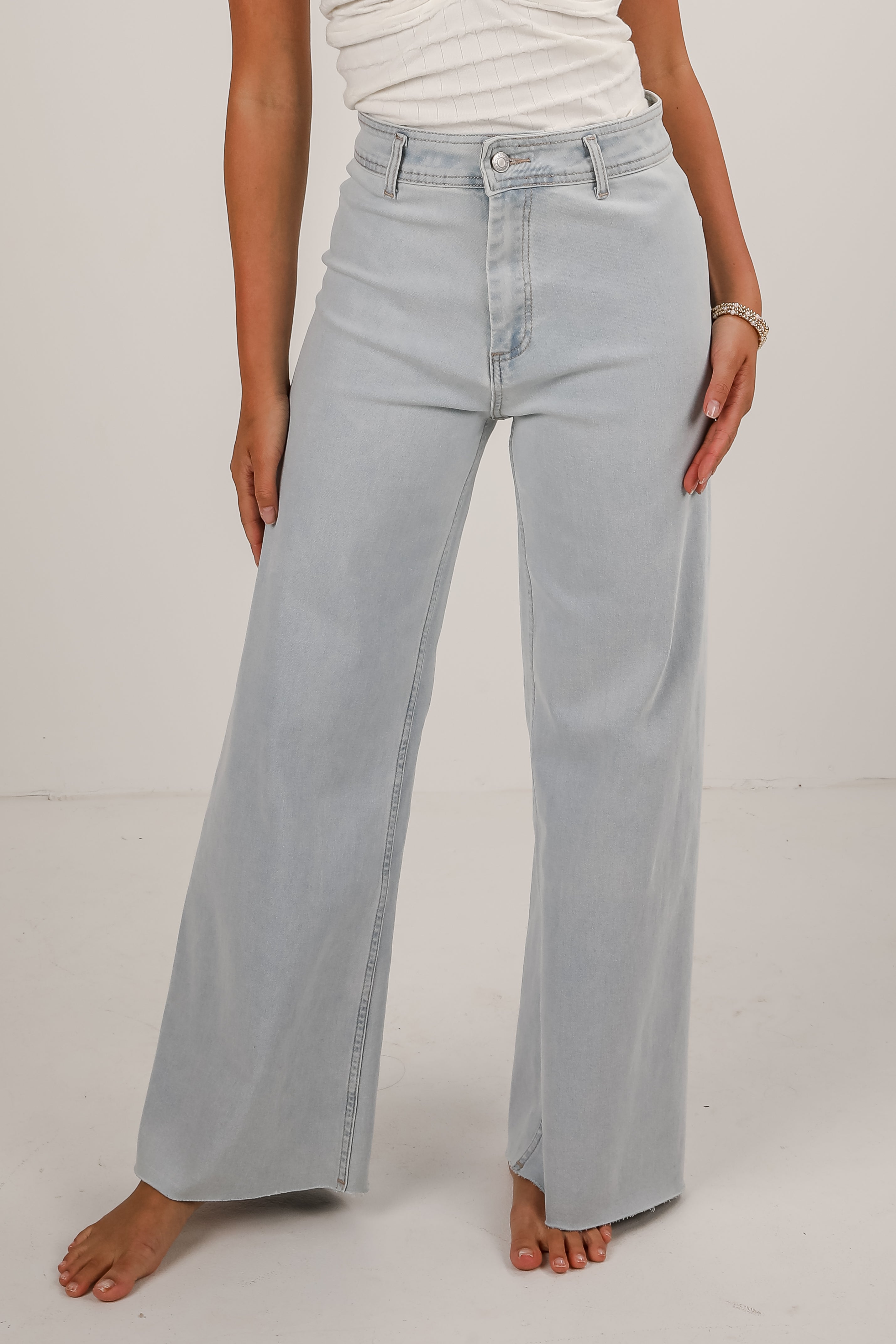 Lexi Light Wash High-Rise Wide Leg Jeans