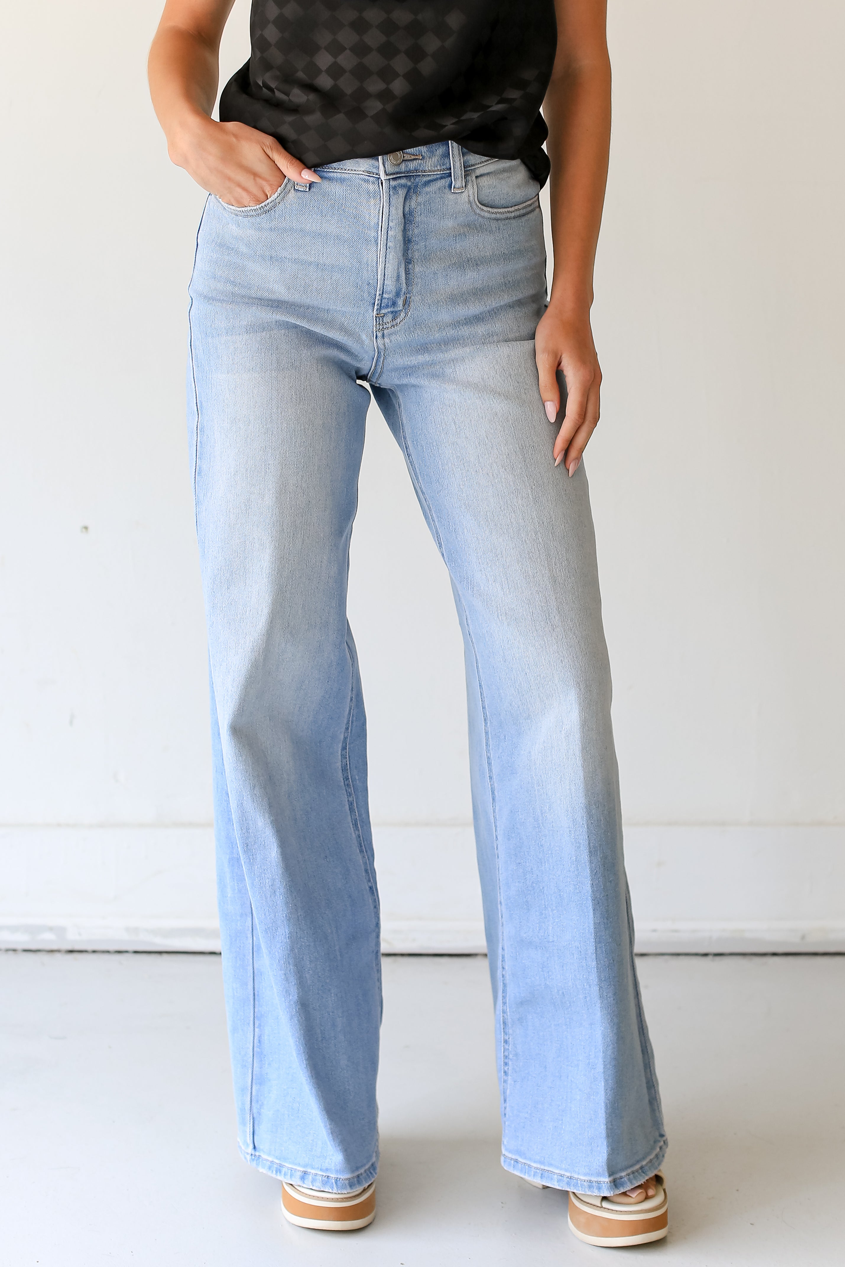 Wide Leg Jeans on model