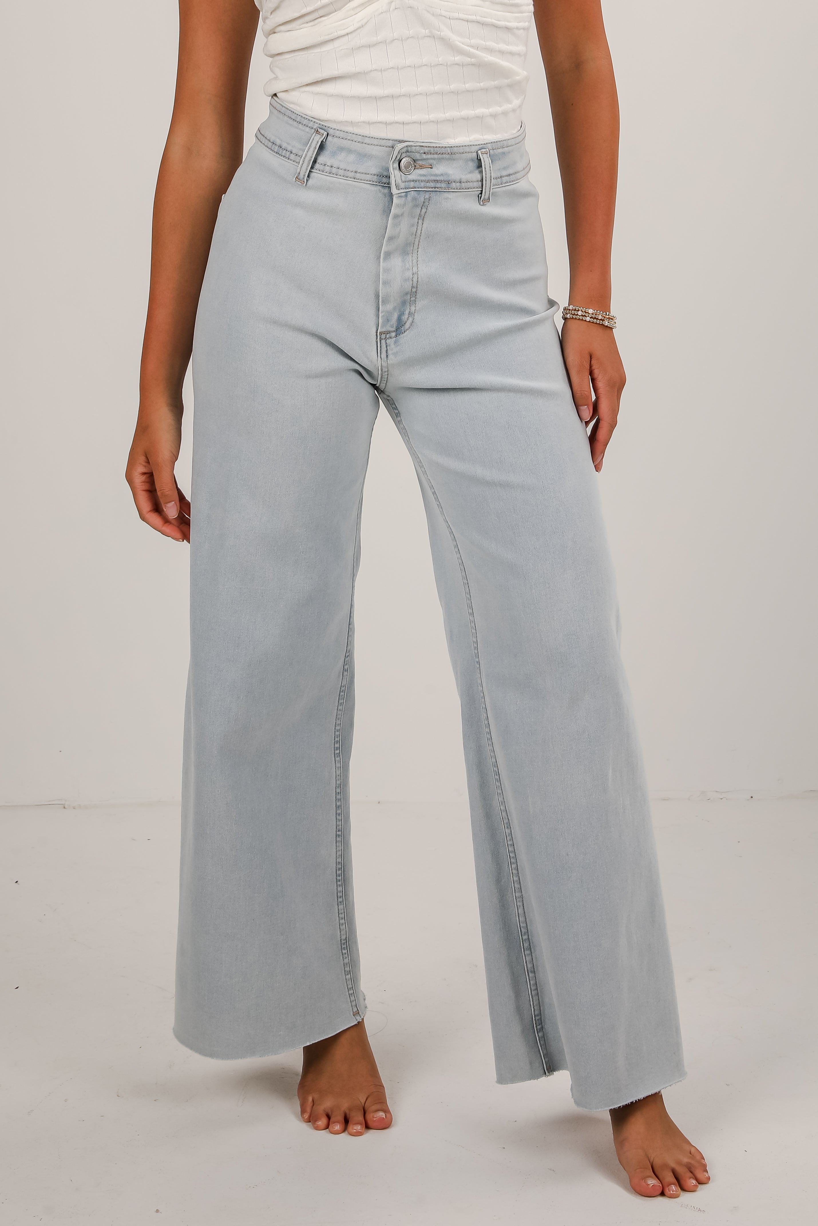 Lexi Light Wash High-Rise Wide Leg Jeans