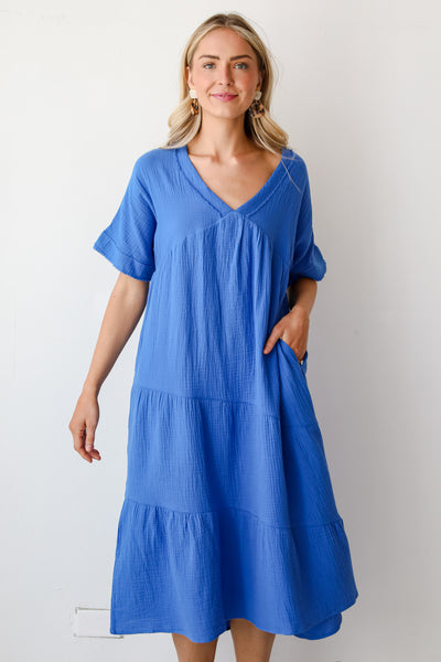 trendy blue dress