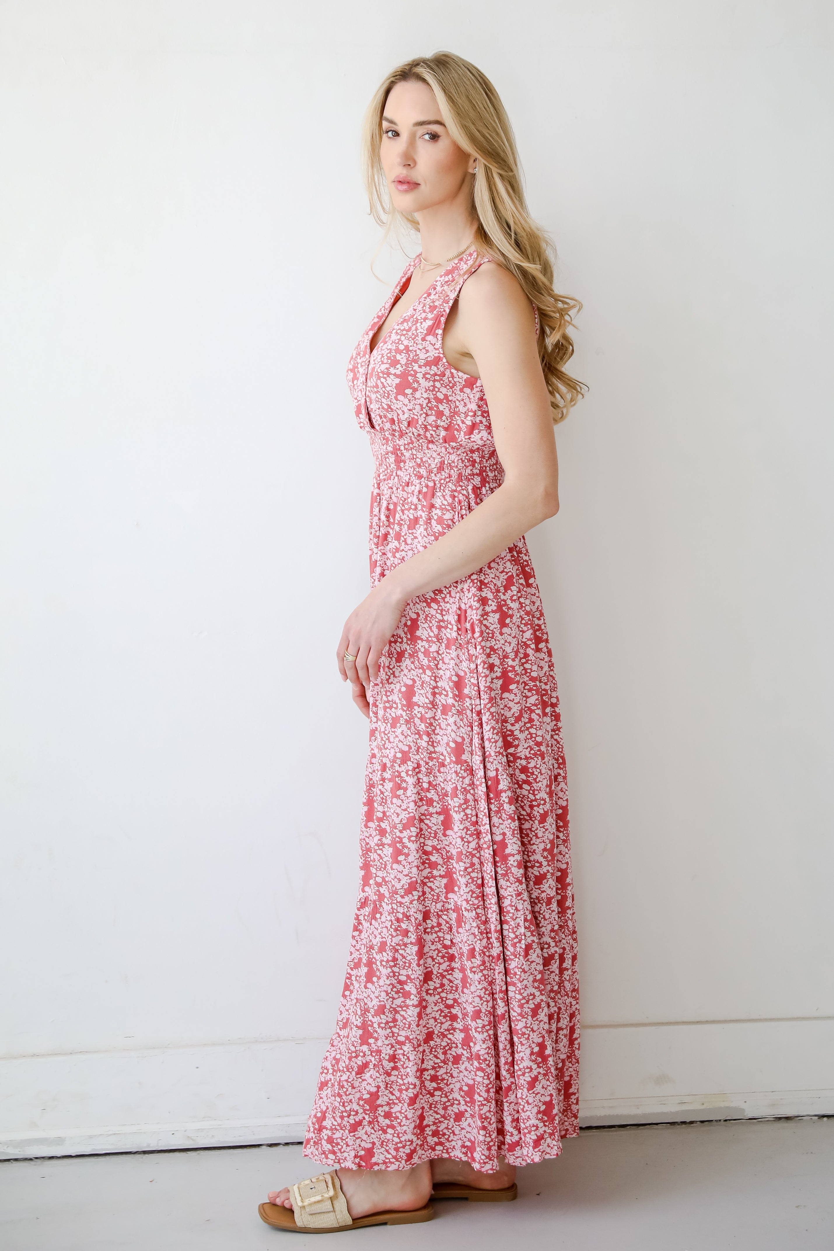 Musing About You Mauve Floral Maxi Dress