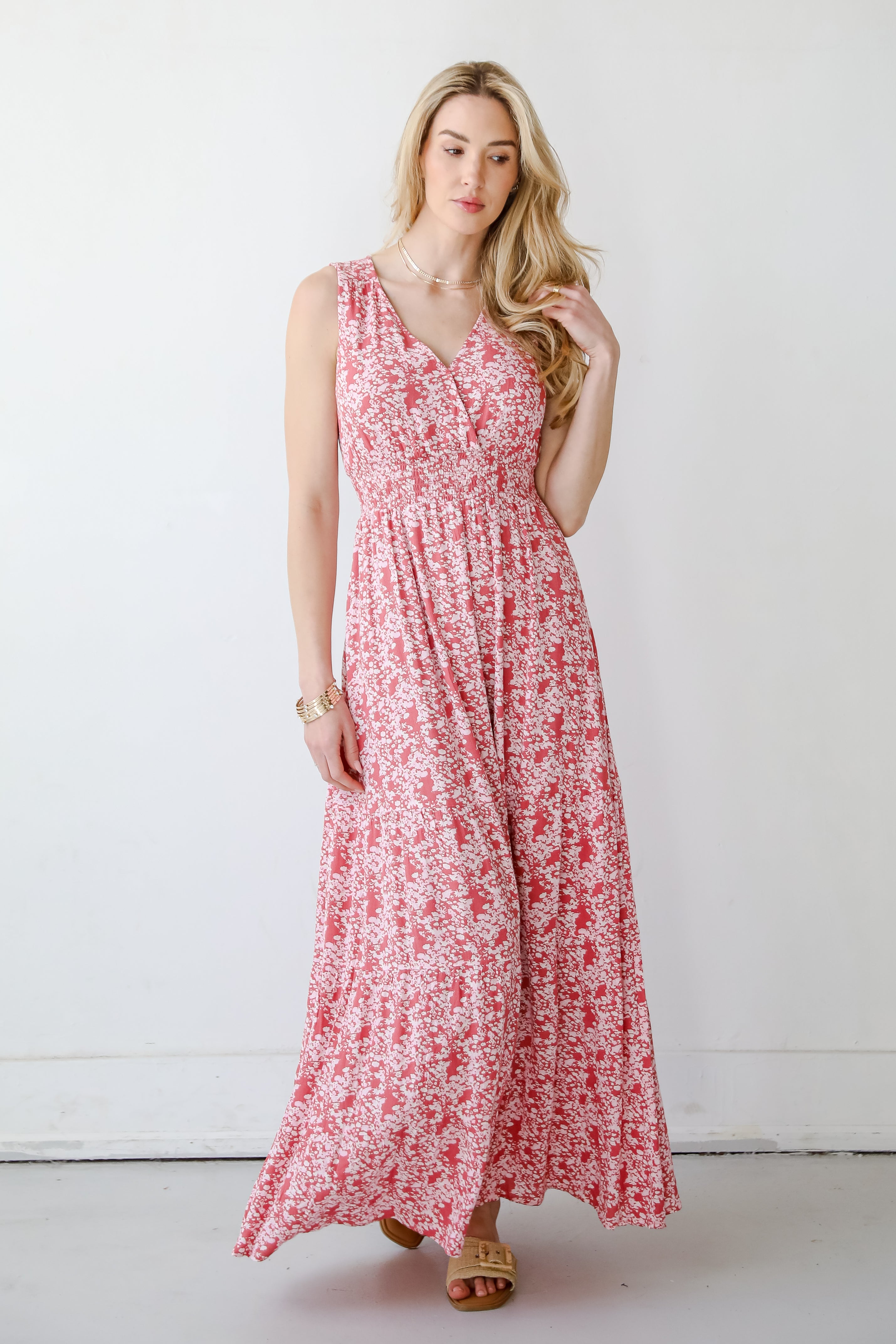 Musing About You Mauve Floral Maxi Dress