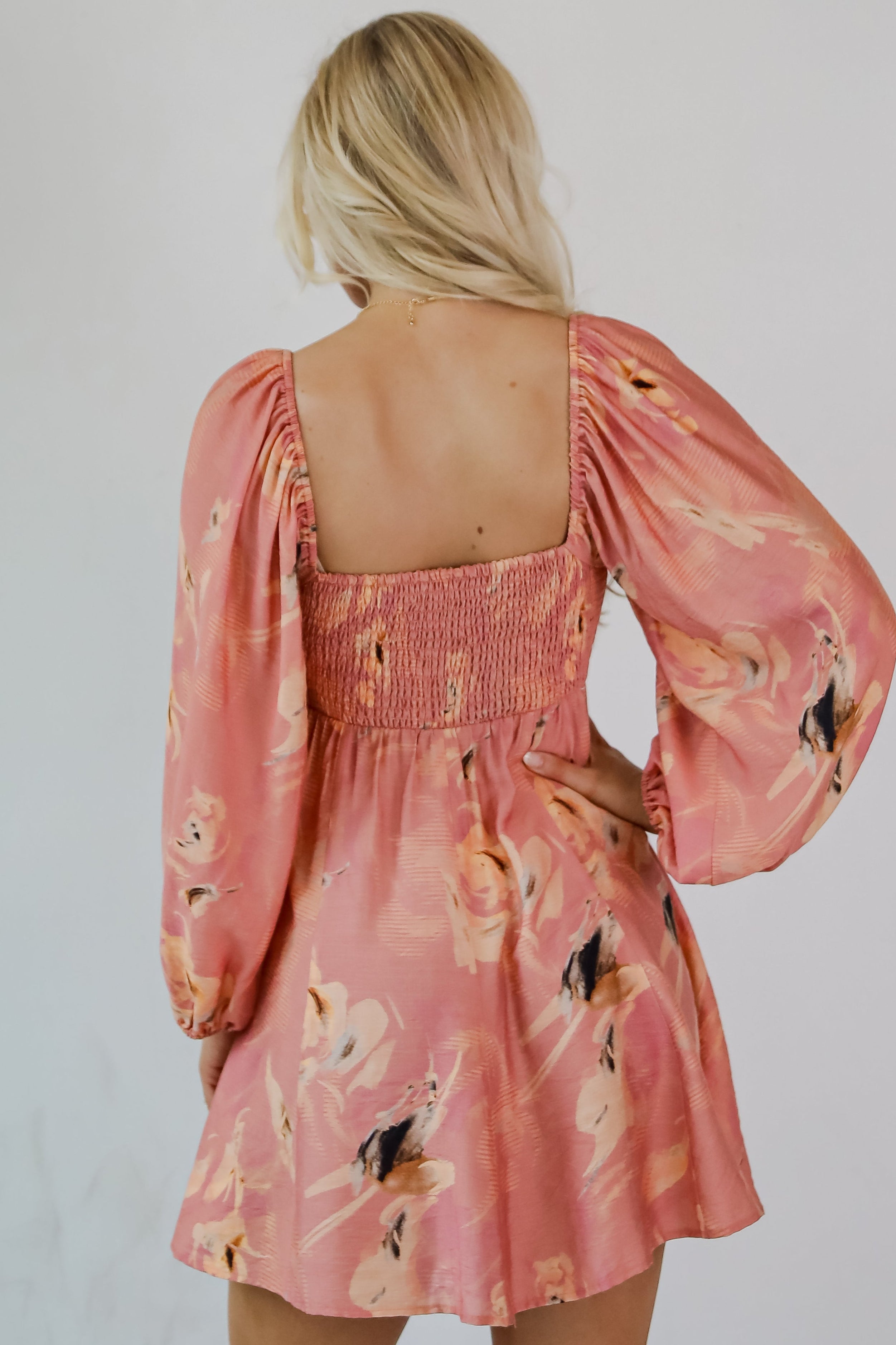 Bloom With A View Mauve Floral Mini Dress