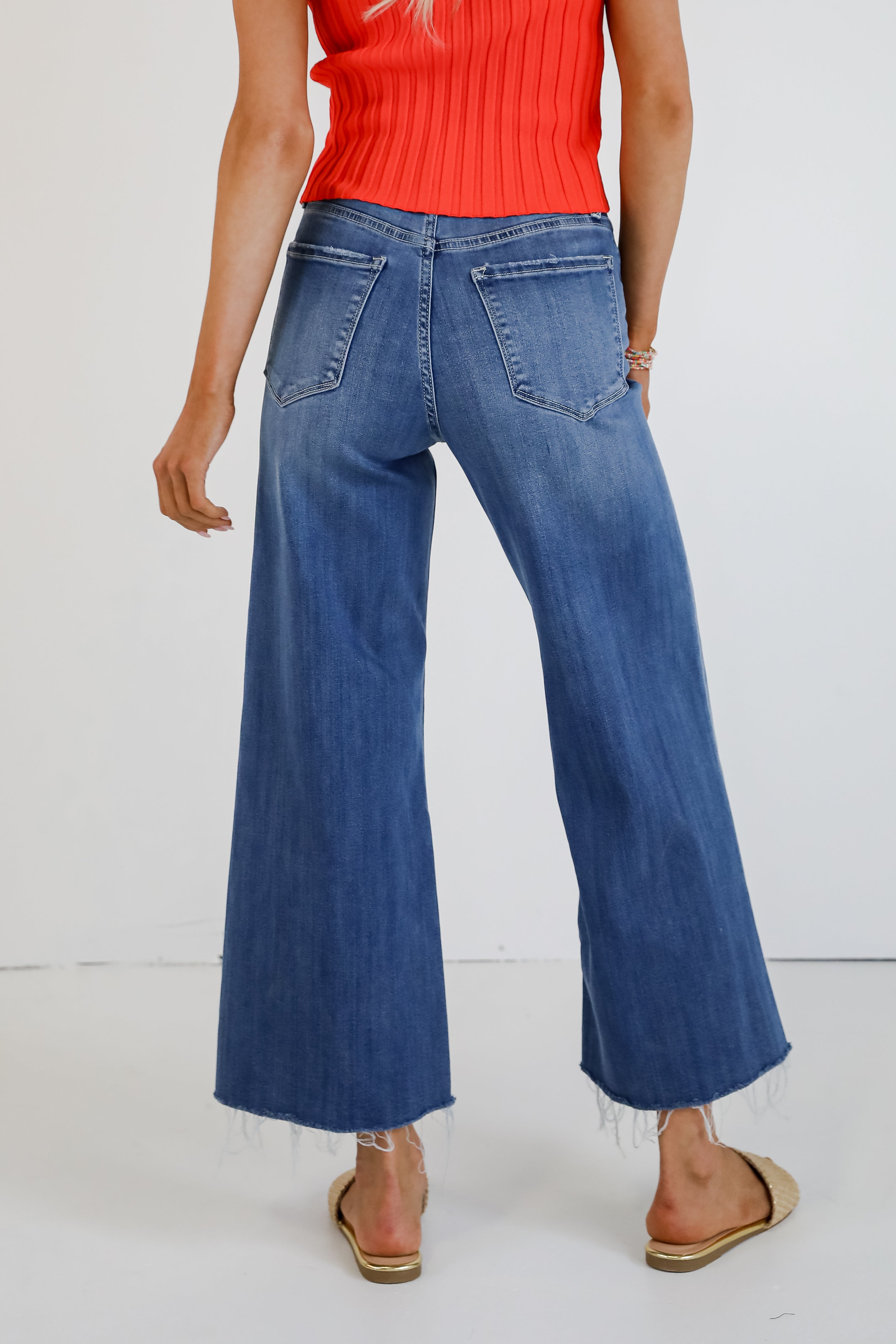 Josie Medium Wash Super High-Rise Wide Leg Jeans